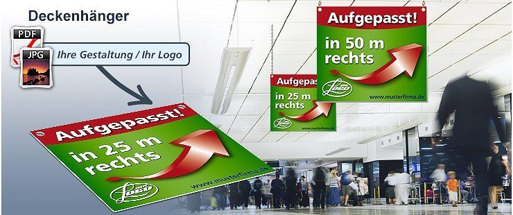 Deckenhänger ein- und doppelseitig bedruckt