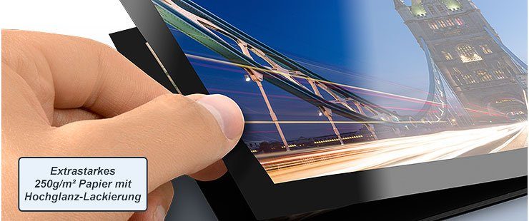 Extrastarkes Papier mit Hochglanz-Lackierung