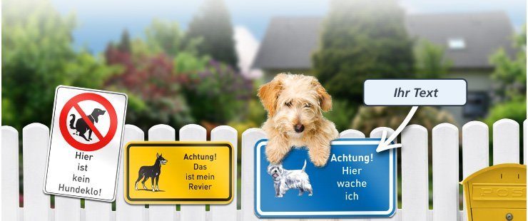 Warnschild Hund | Hundeschilder gestalten | PrintPlanet