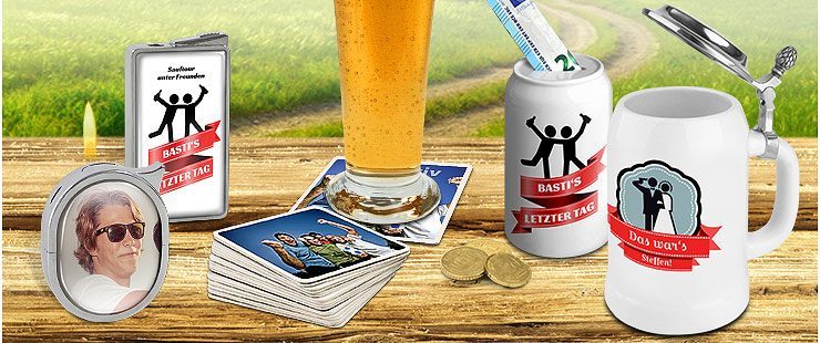 Lustiges JGA Zubehör mit eigenen Foto und Texten