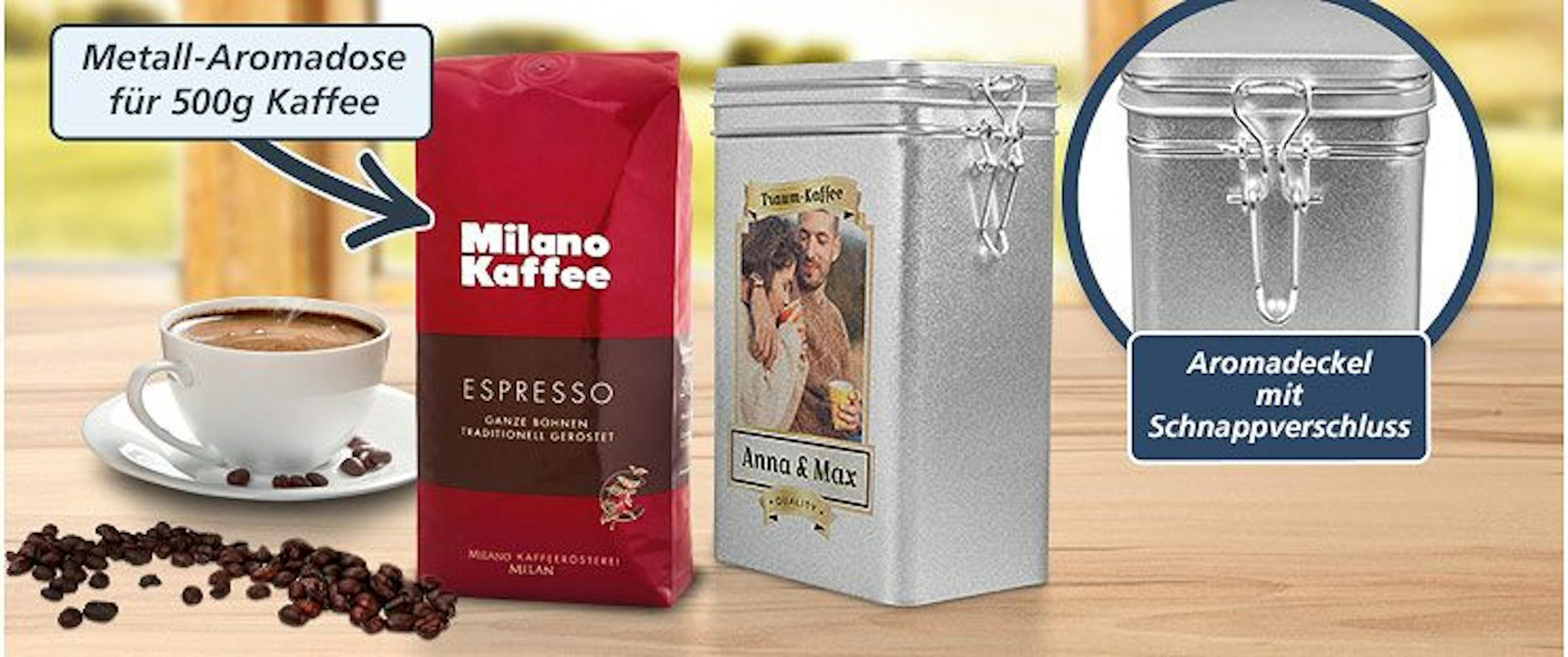 Kaffeedose gestalten & bedrucken