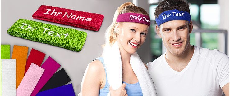 Ihr persönliches Stirnband mit Wunsch-Text bestickt