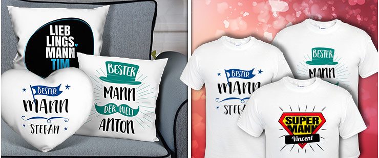 Bester Mann-Layouts: T-Shirts und Textilien bedrucken lassen