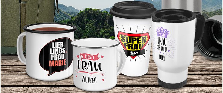 Thermobecher und Emailletassen