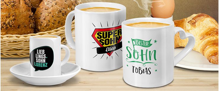 Personalisierbare Sohntasse selbst gestalten