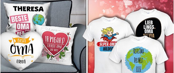 Textilien mit Namen der Oma