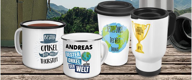Namenstasse mit Bester Onkel-Design