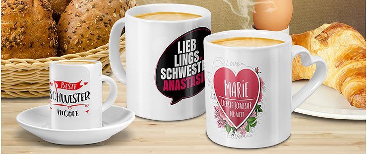 Kaffeetasse 'So Sieht Eine Richtig Coole Schwester Aus' - 330 Ml, Spülmaschinengeeignet, Weiß-rosa