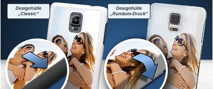 "Rundum-Druck"-Option: Handyhülle mit bedruckten Rändern