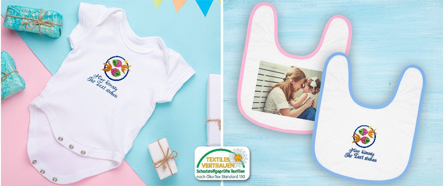 Individuelle Strampler und Lätzchen