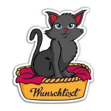 Hundeaufkleber "Katzenkorb"