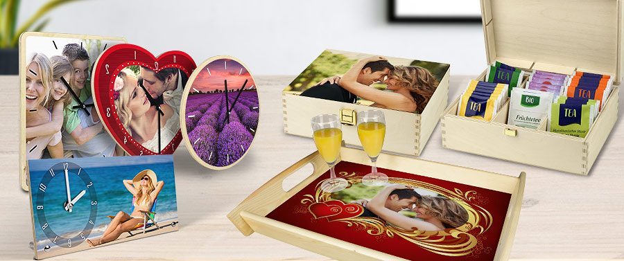 Holzgeschenke gravieren und bedrucken