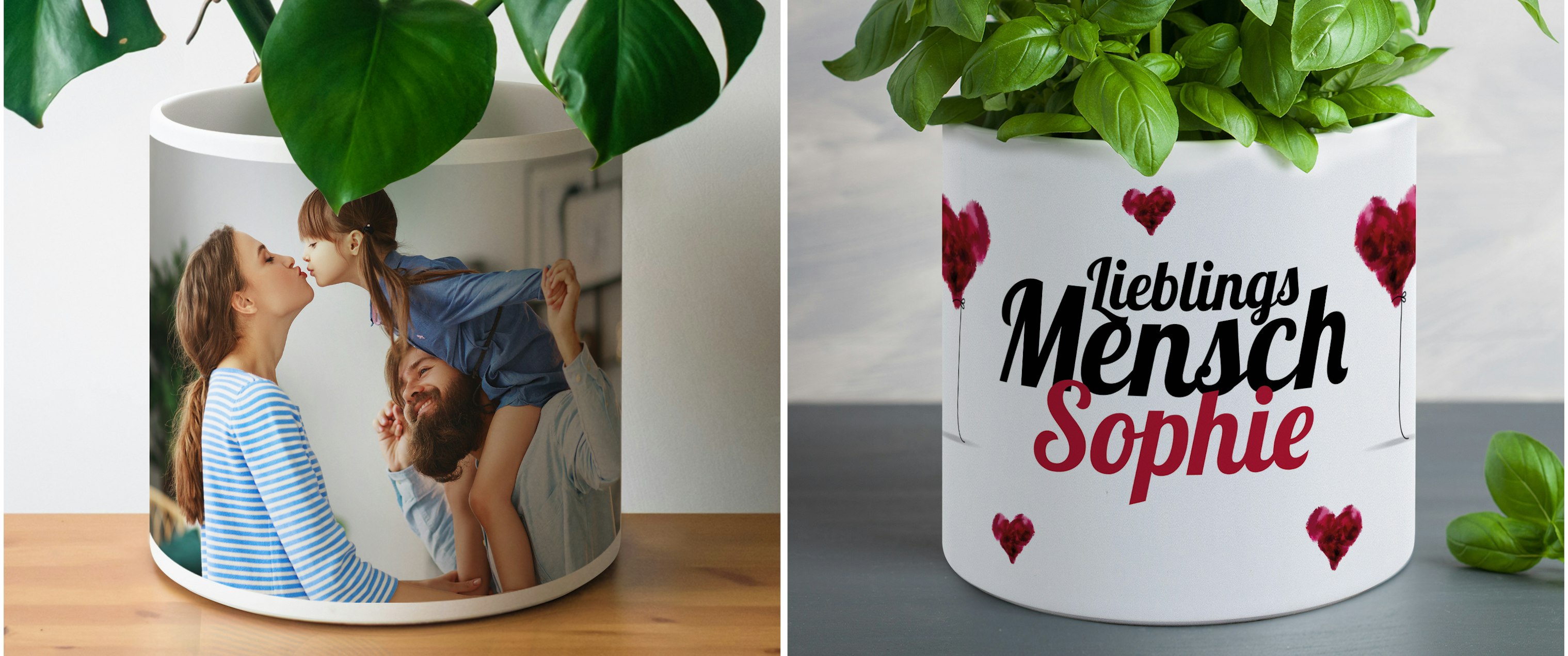 Blumentopf mit Foto gestalten & bedrucken
