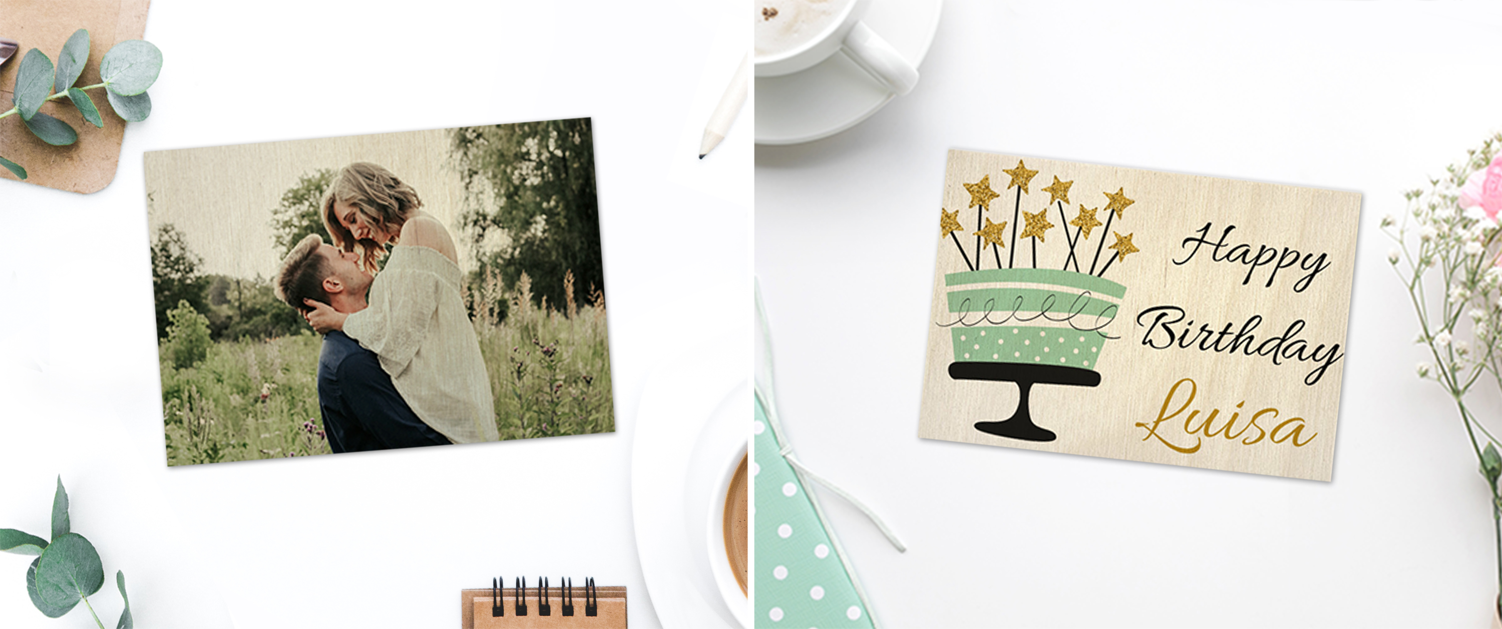 Holzpostkarten bedrucken