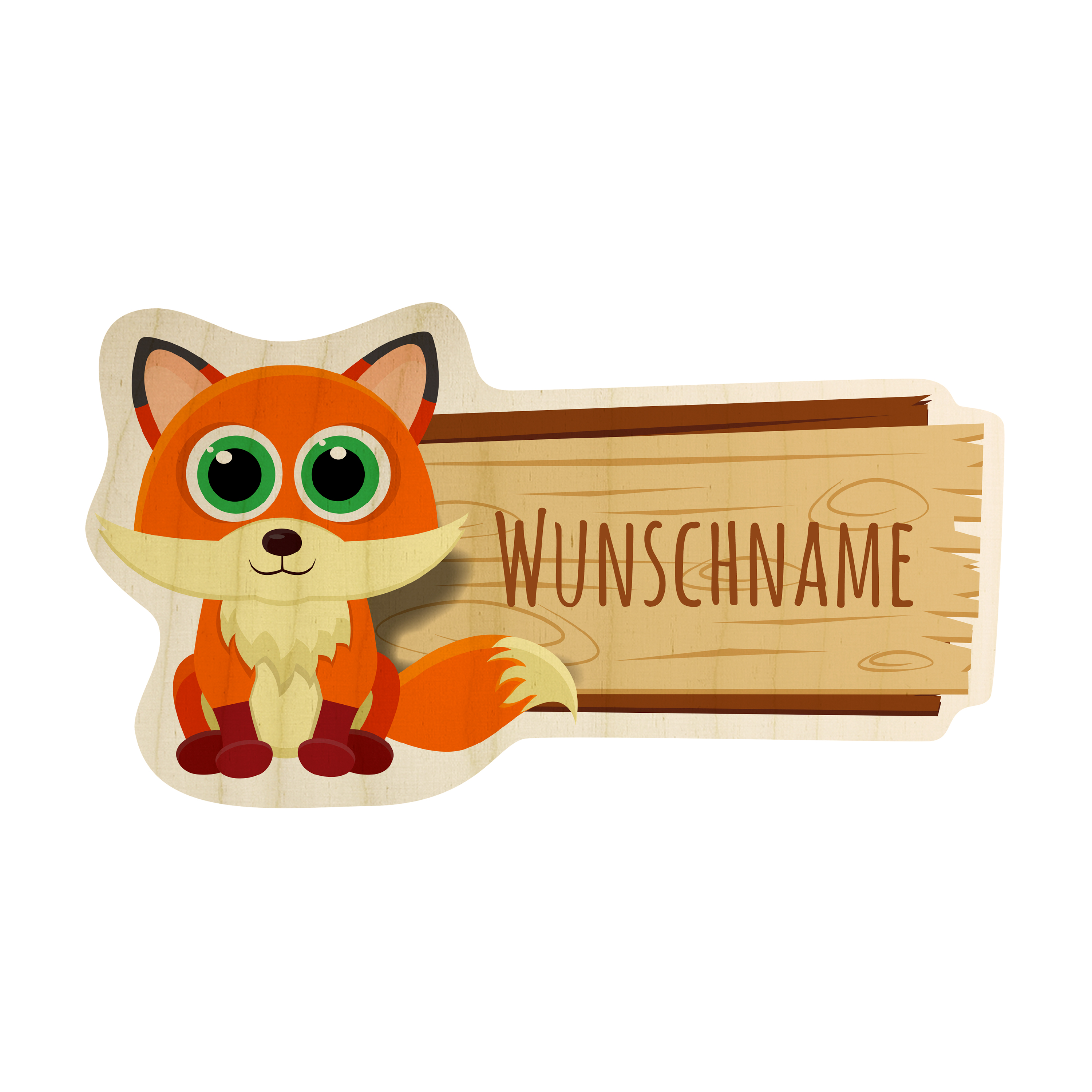 Holz-Türschild Fuchs