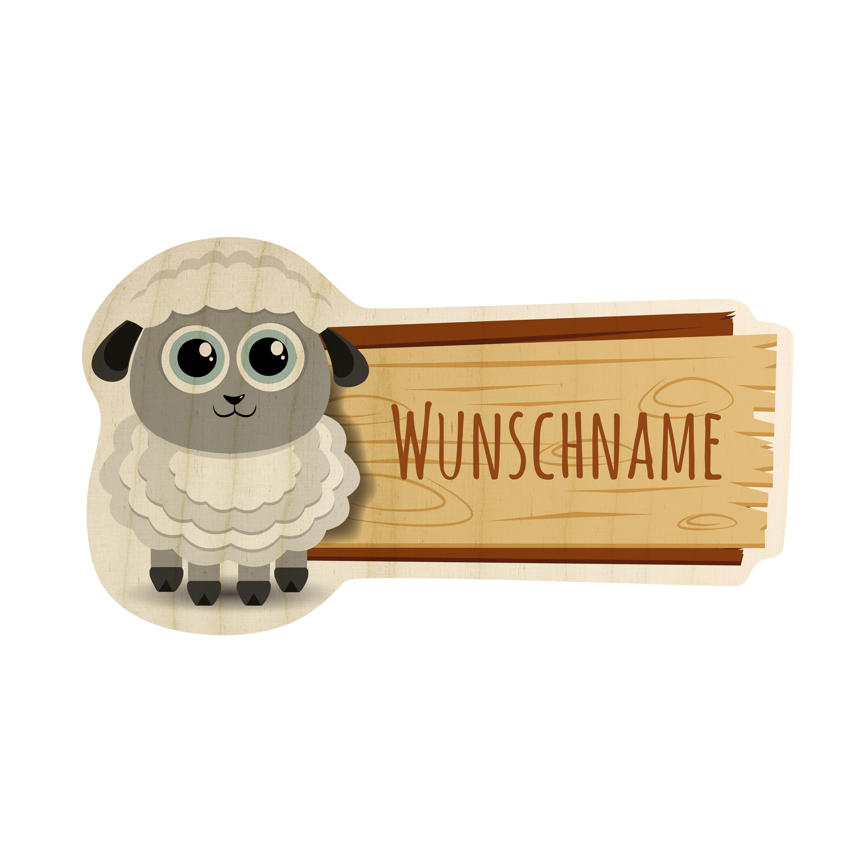 Holz-Türschild Schaf