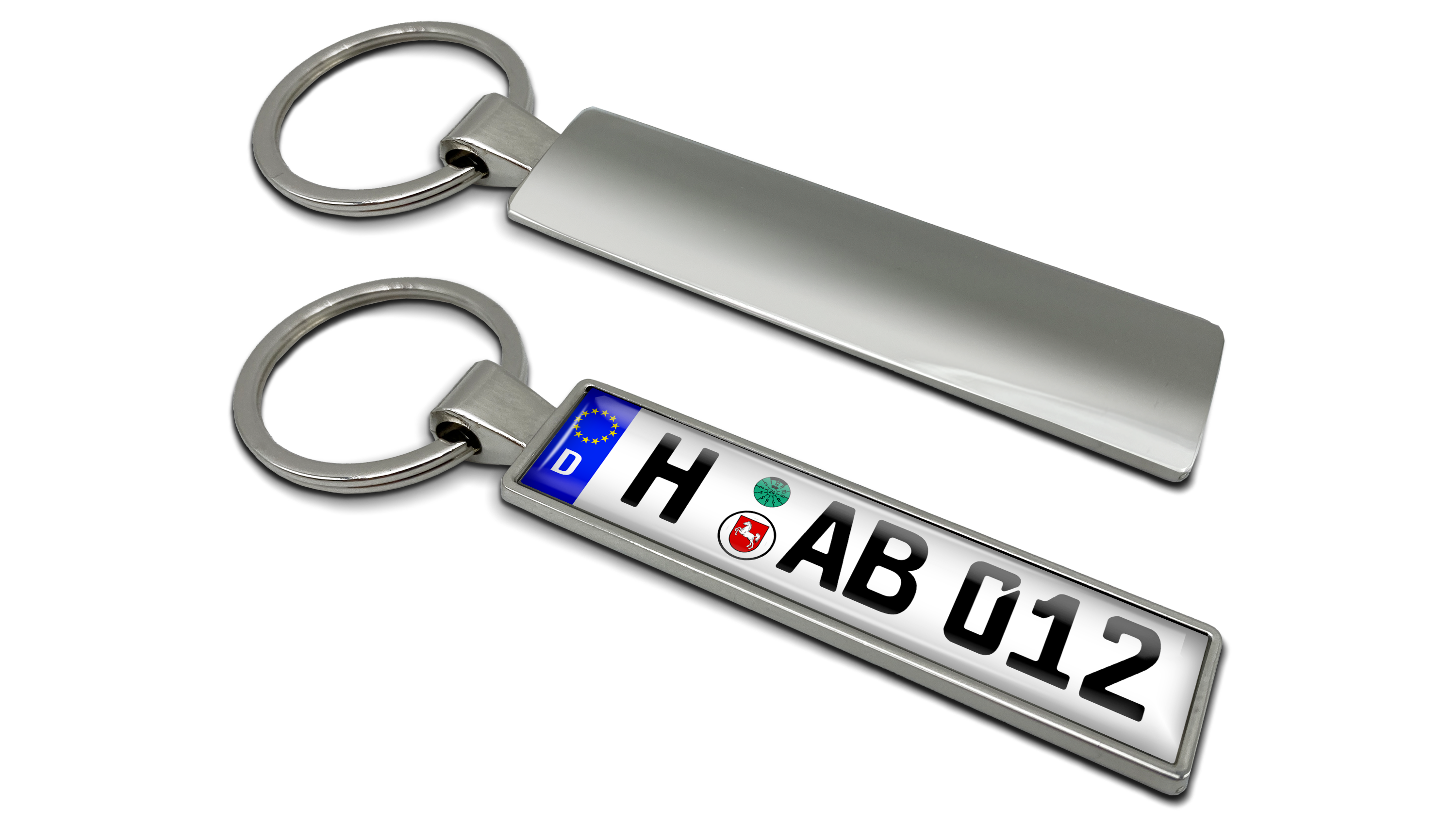 Saphir Design Schlüsselanhänger Kennzeichen Auto mit Wunschkennzeichen, Mini Kennzeichen Schlüsselanhänger KFZ personalisiert Anhänger Schlüssel