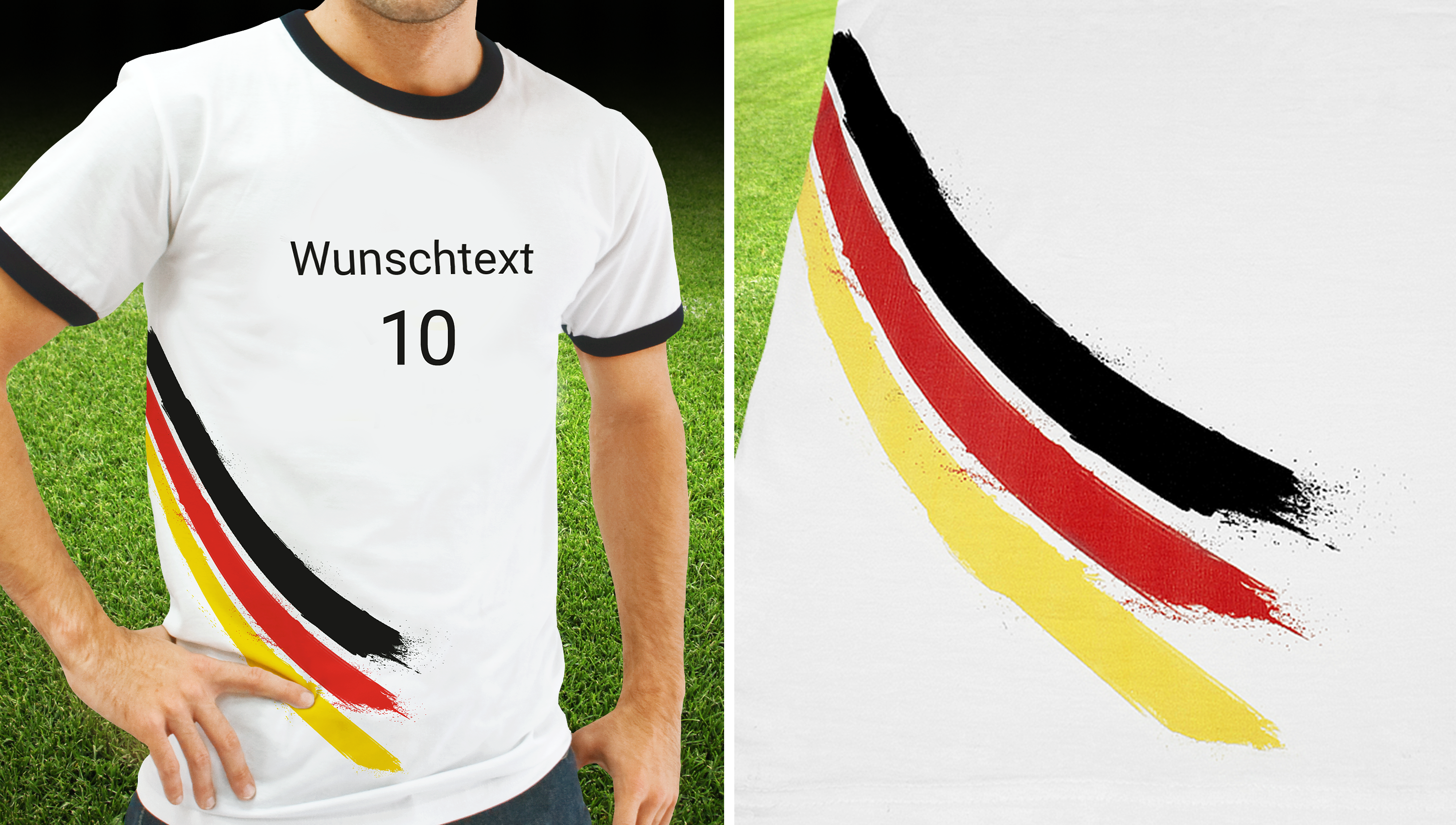 Persönliches Deutschland Fan-Shirt mit eigenem Namen und Wunsch-Rückennummer