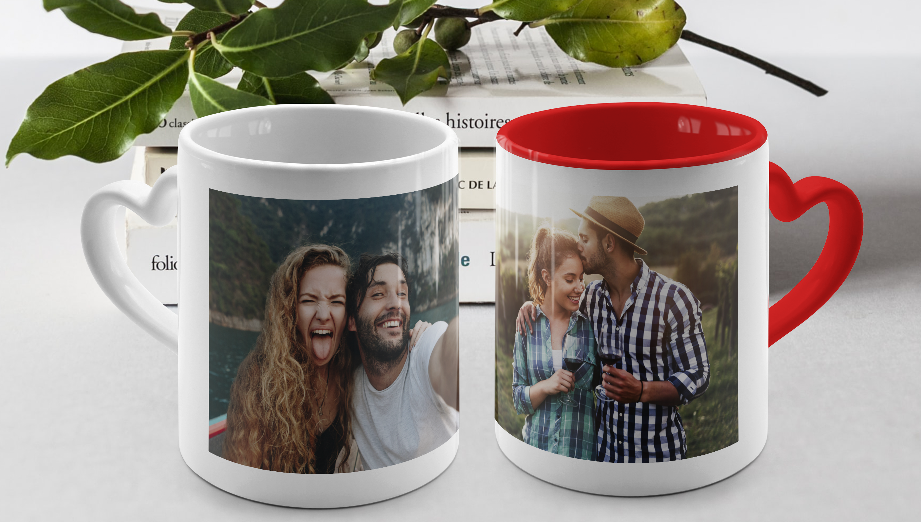 Einzigartige Herztasse mit Foto - Bedruckte Tasse mit Herzhenkel