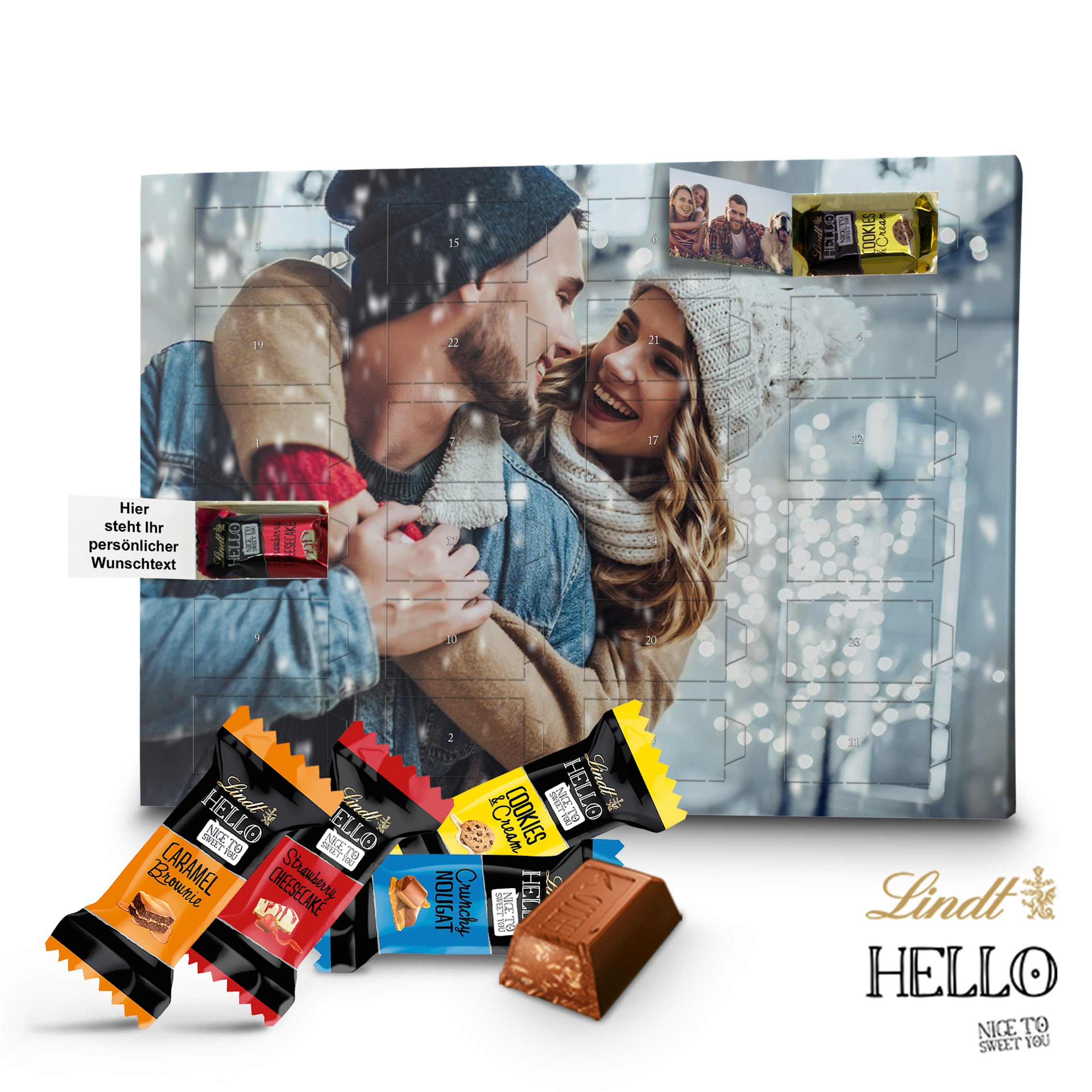 Lindt HELLO Adventskalender mit Foto FRÜHKAUFRABATT