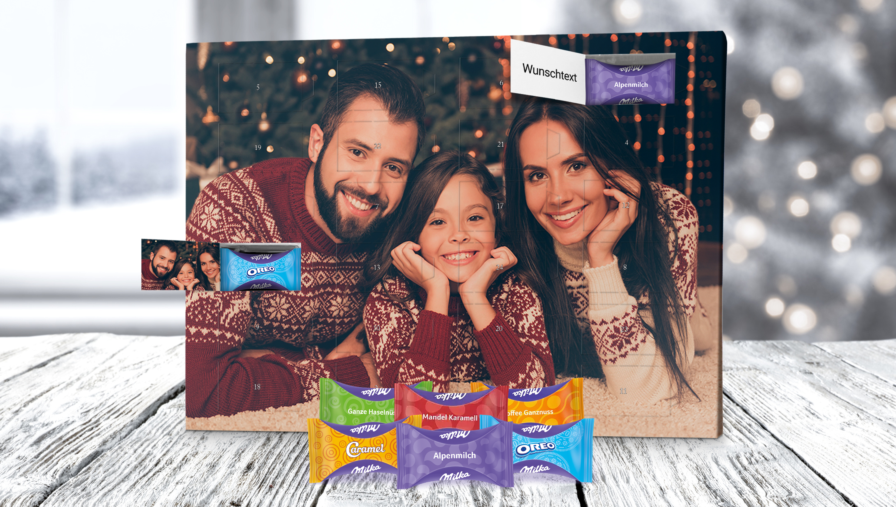 Milka-Adventskalender mit Foto personalisiert
