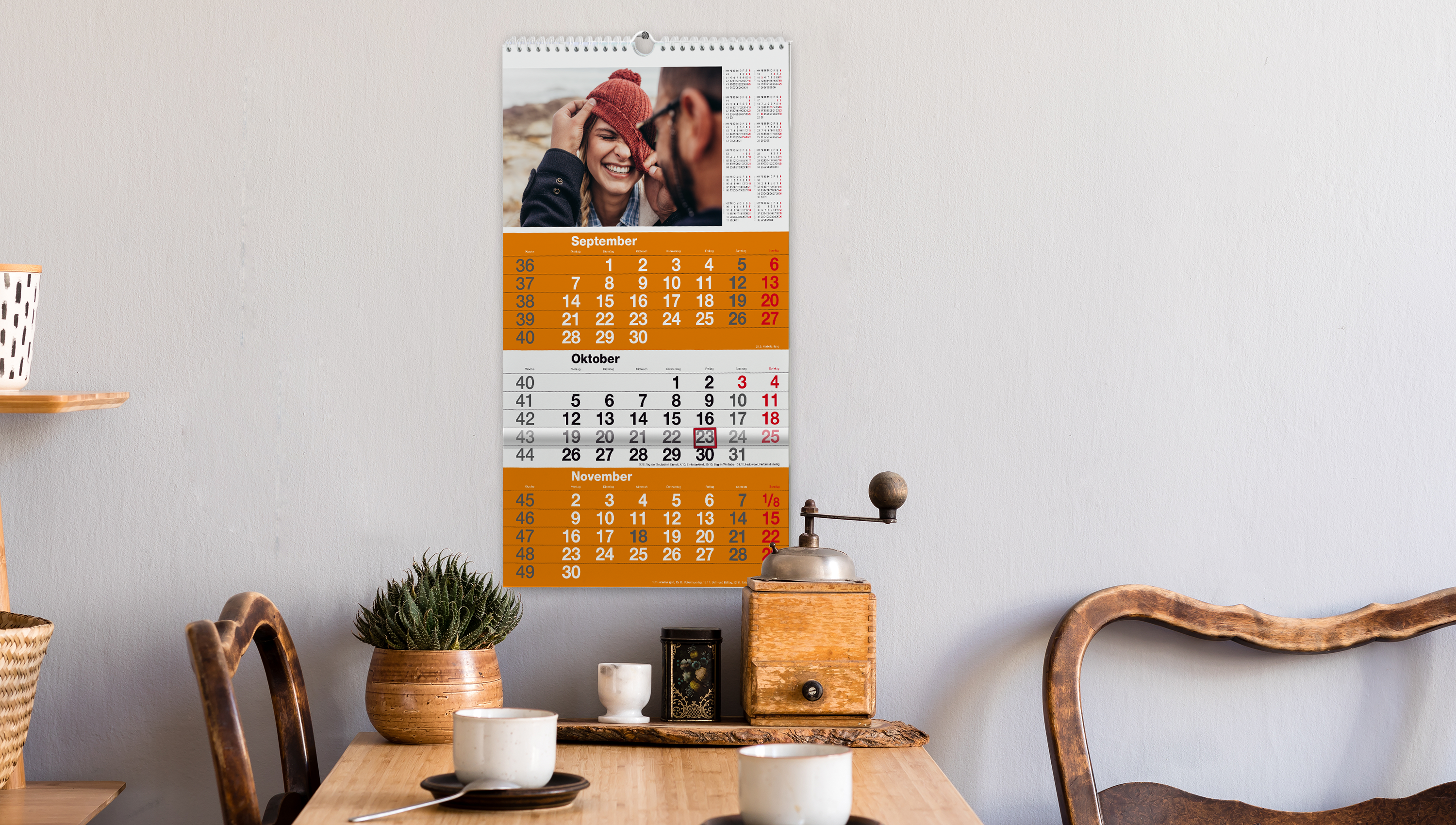 3-Monatskalender 2024 mit eigenen Fotos selber gestalten