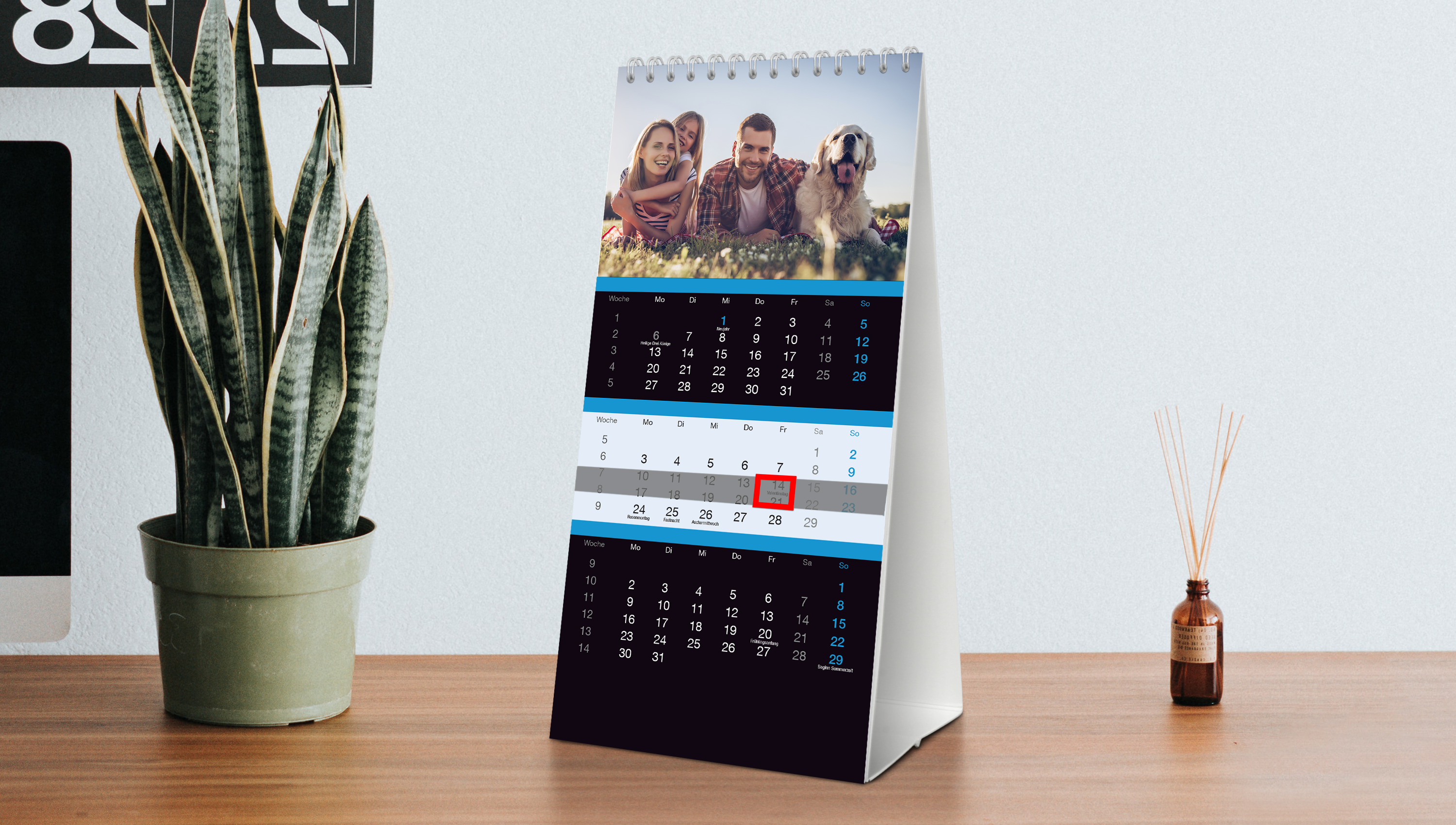 3-Monats-Tischkalender gestalten