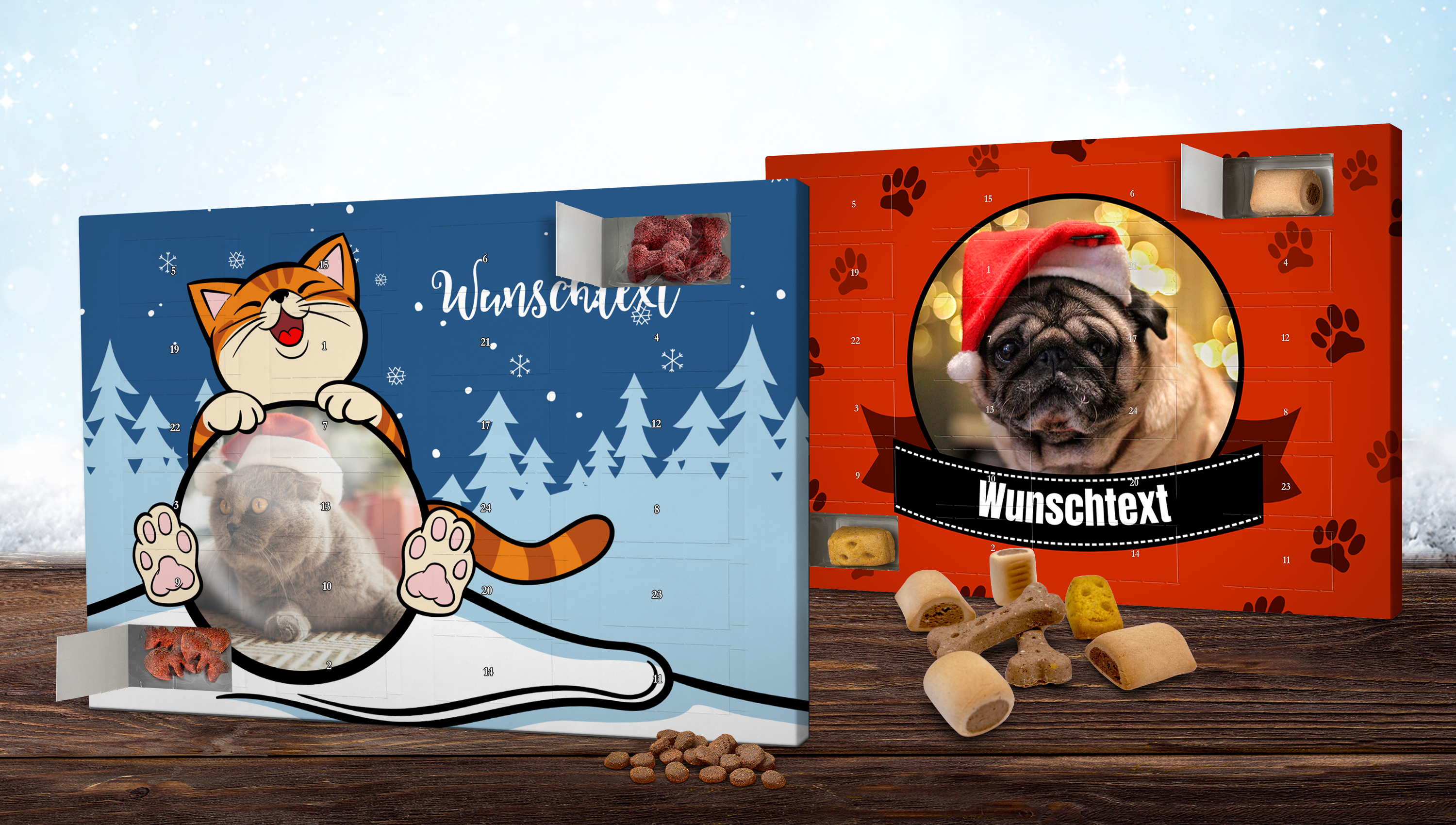 Hunde- und Katzenadventskalender mit Namensmotiv