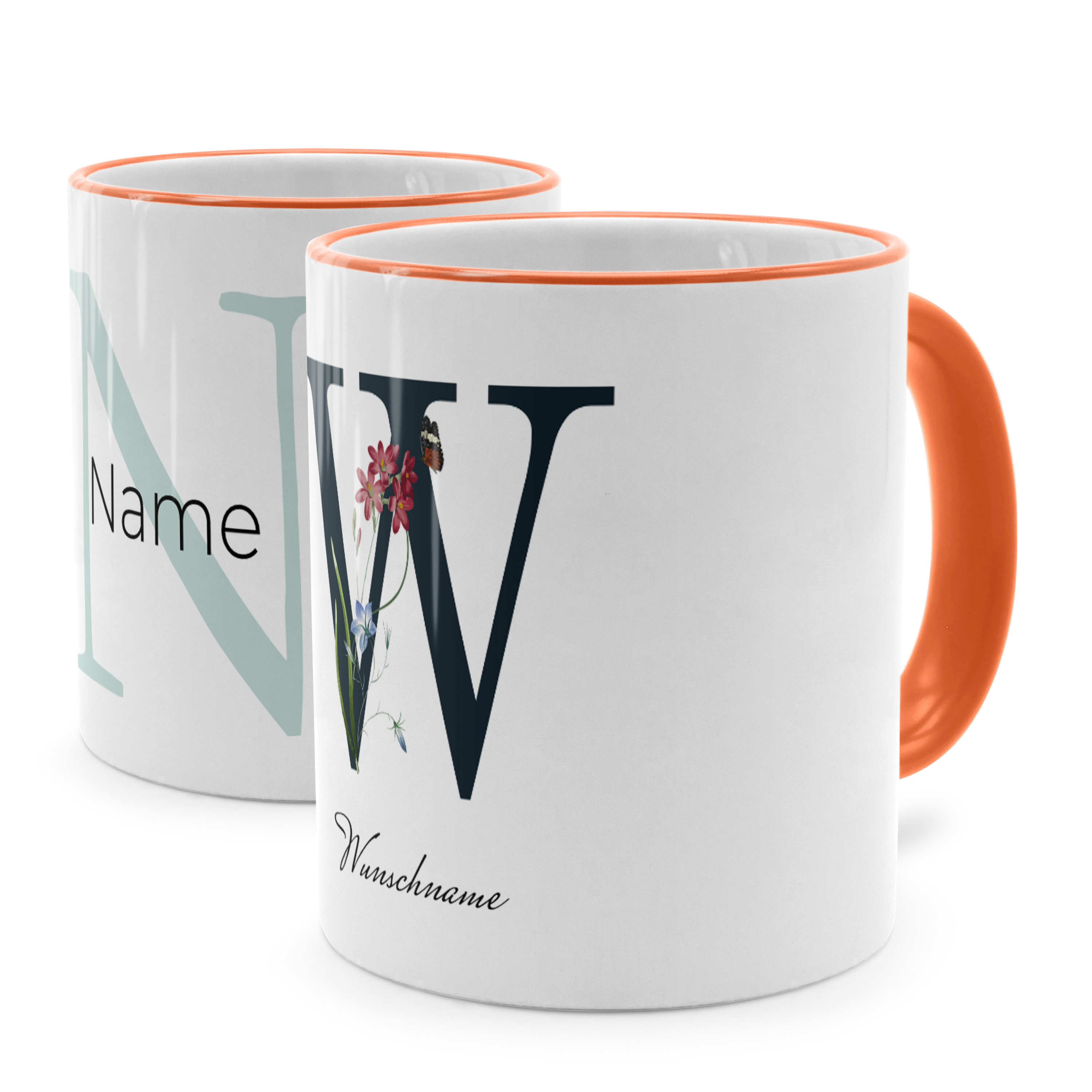 Initialen Tasse Orange