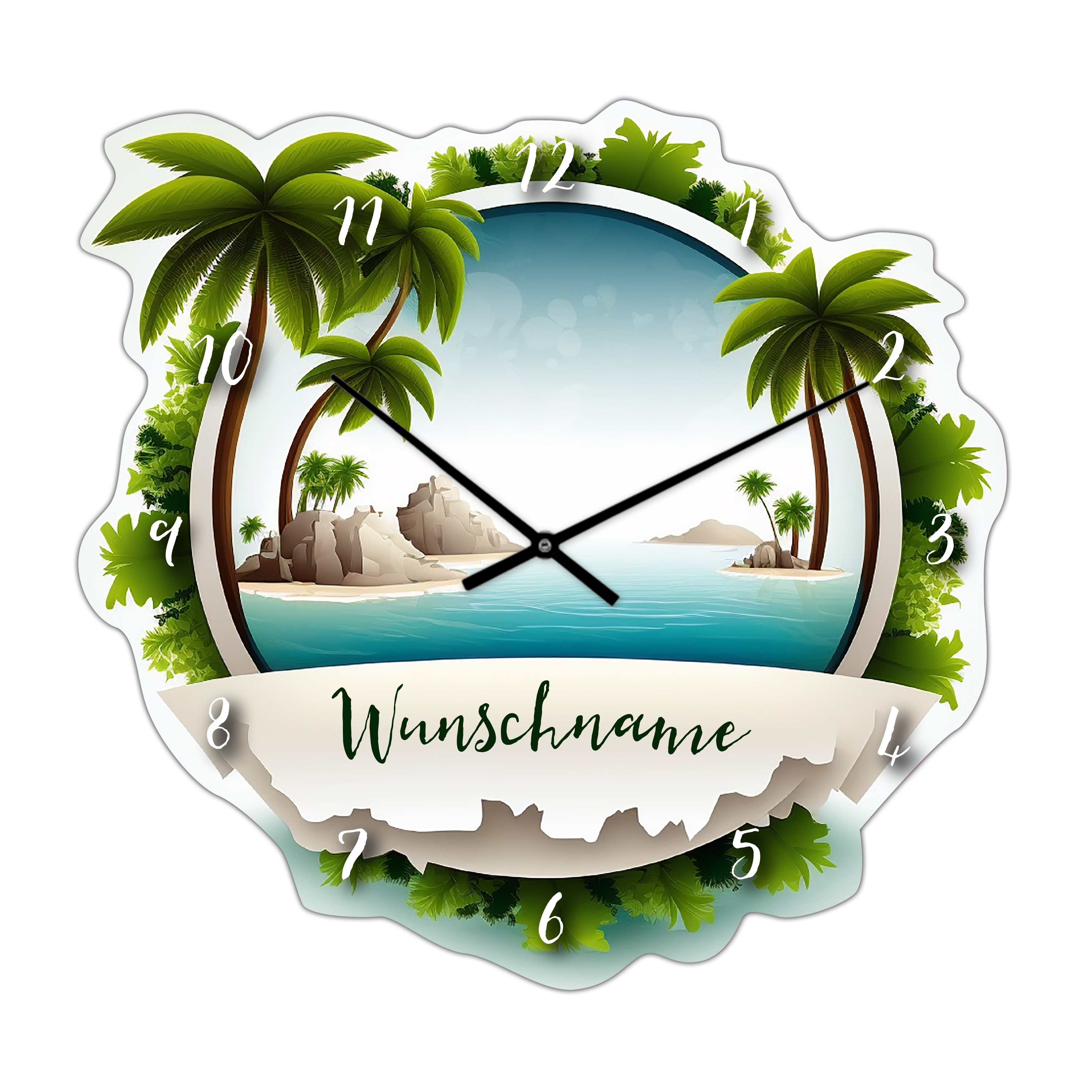 Wanduhr Insel