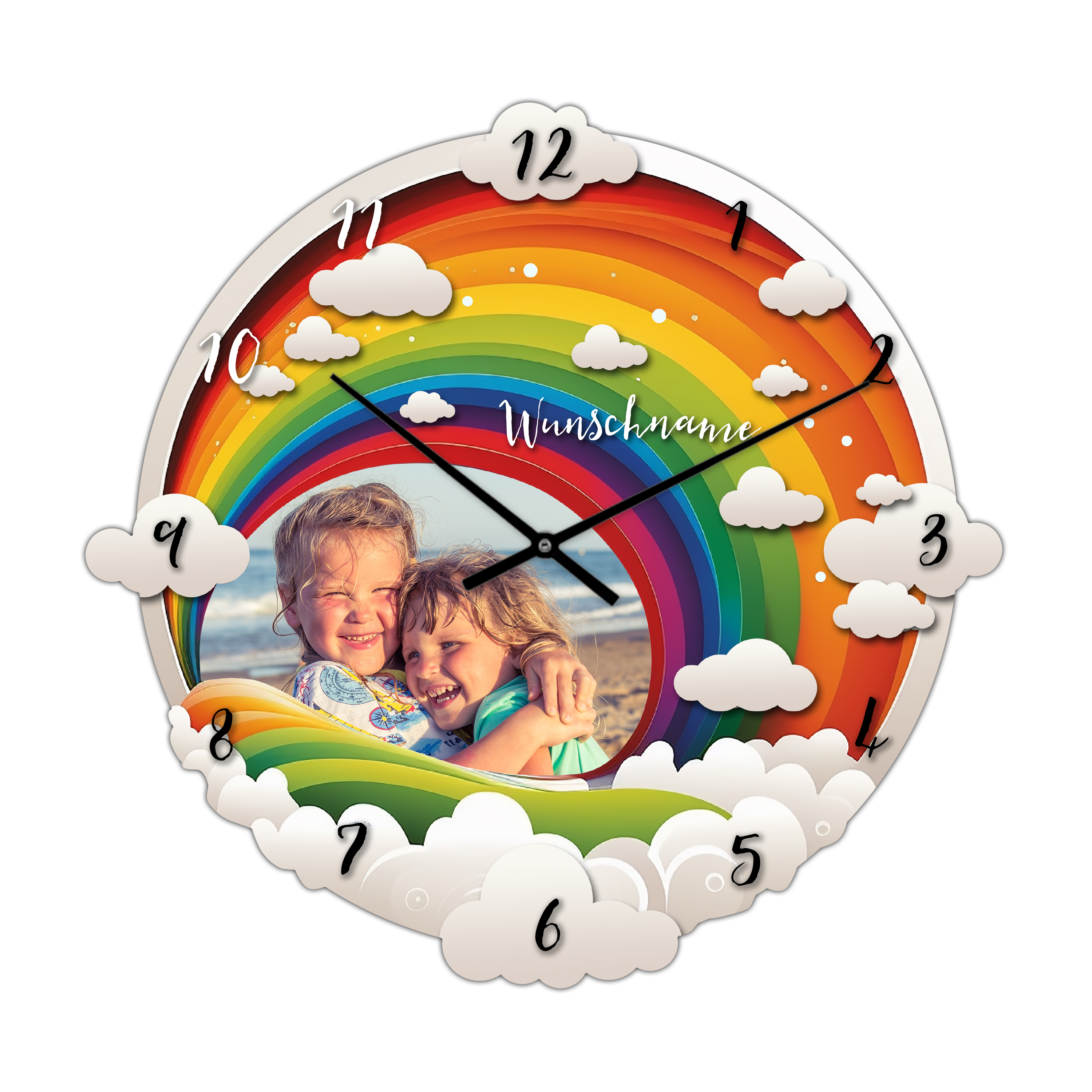 Wanduhr Regenbogen
