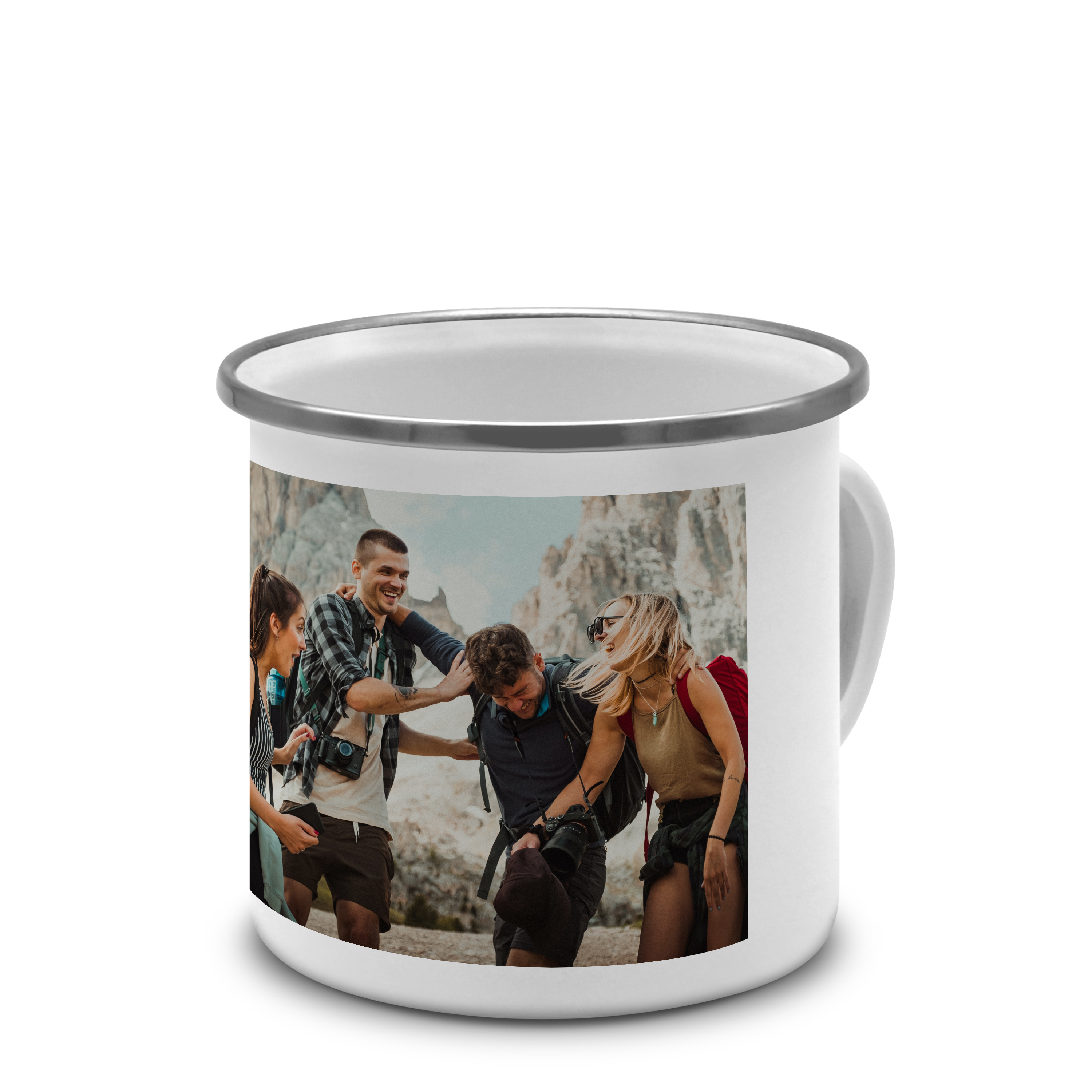 Emaille-Tasse 300 ml Silber