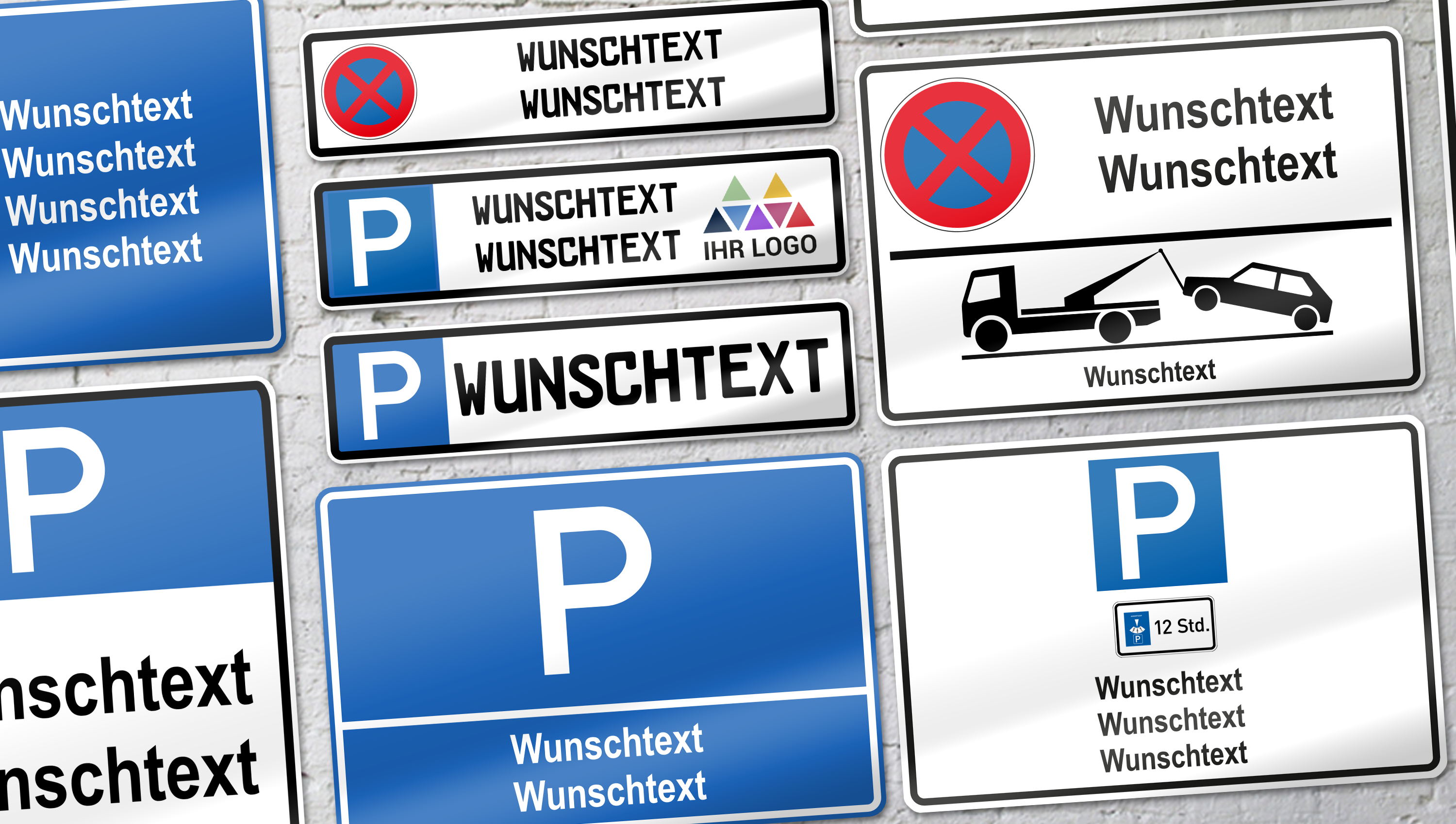 Parkplatzschild Wunschtext - Gestalten Sie Ihr eigenes Schild.