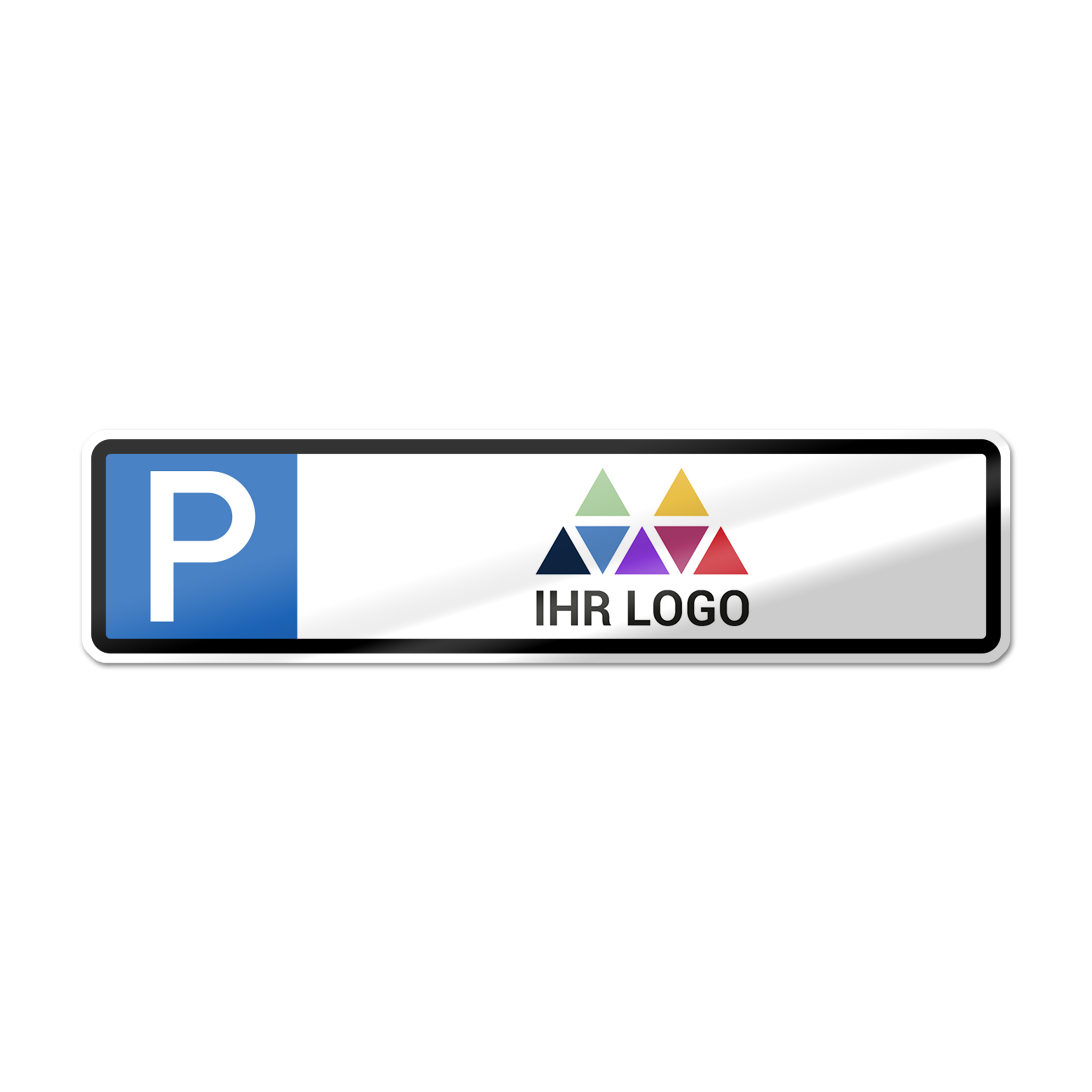Parkplatzschild Schmal - mit Logo