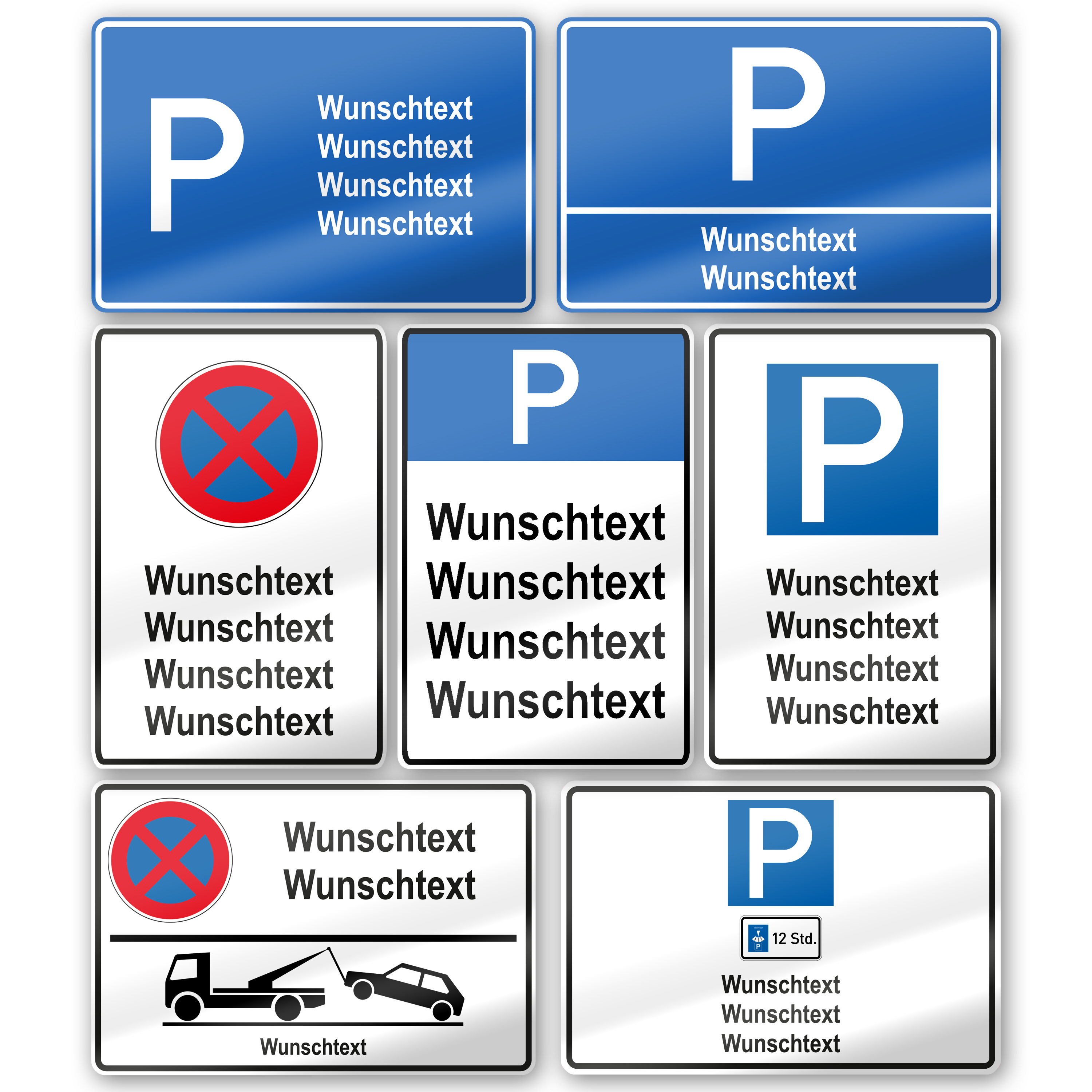Parkschild Wunschtext Parkplatzschild Langformat