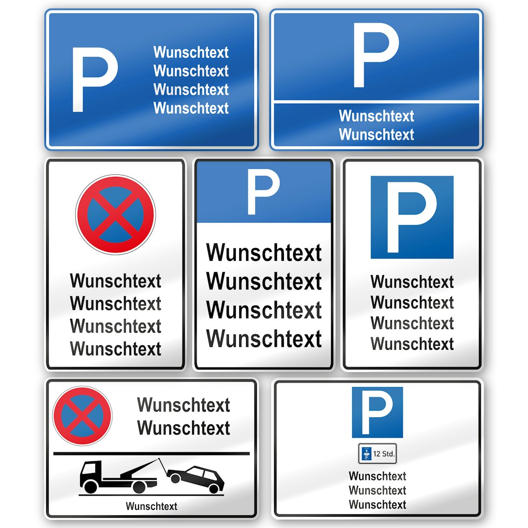Parkplatzschilder selbst gestalten & bestellen | PrintPlanet
