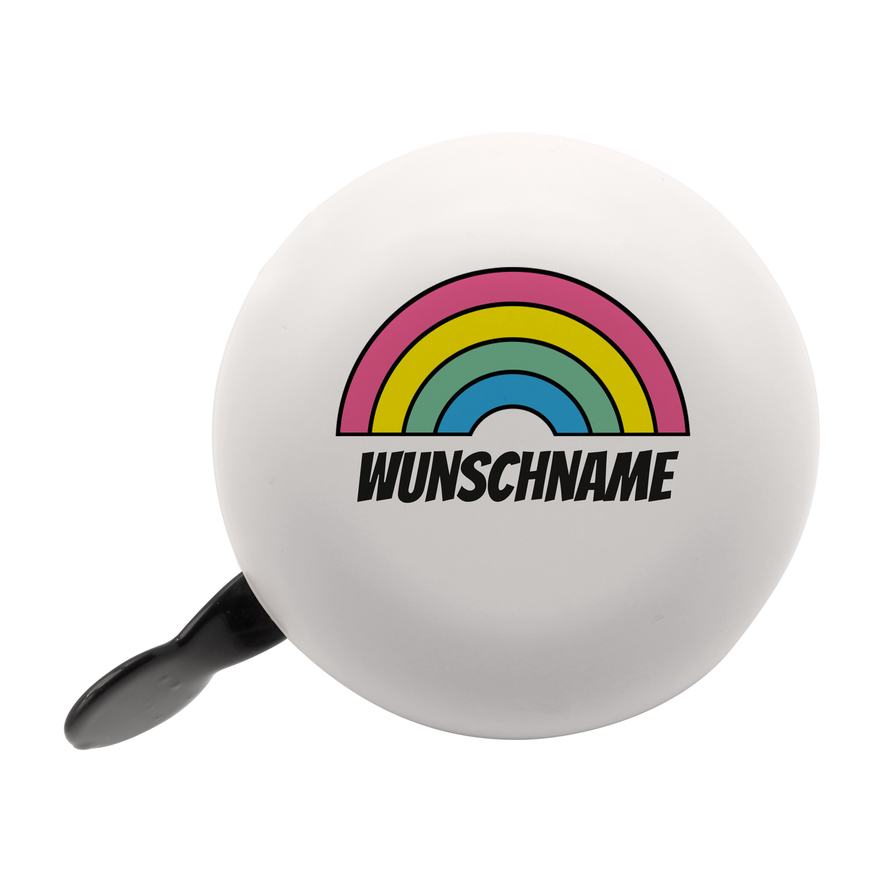Fahrradklingel mit Namensmotiv "Regenbogen"