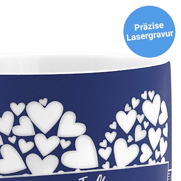 Kaffeebecher Gravur Blau