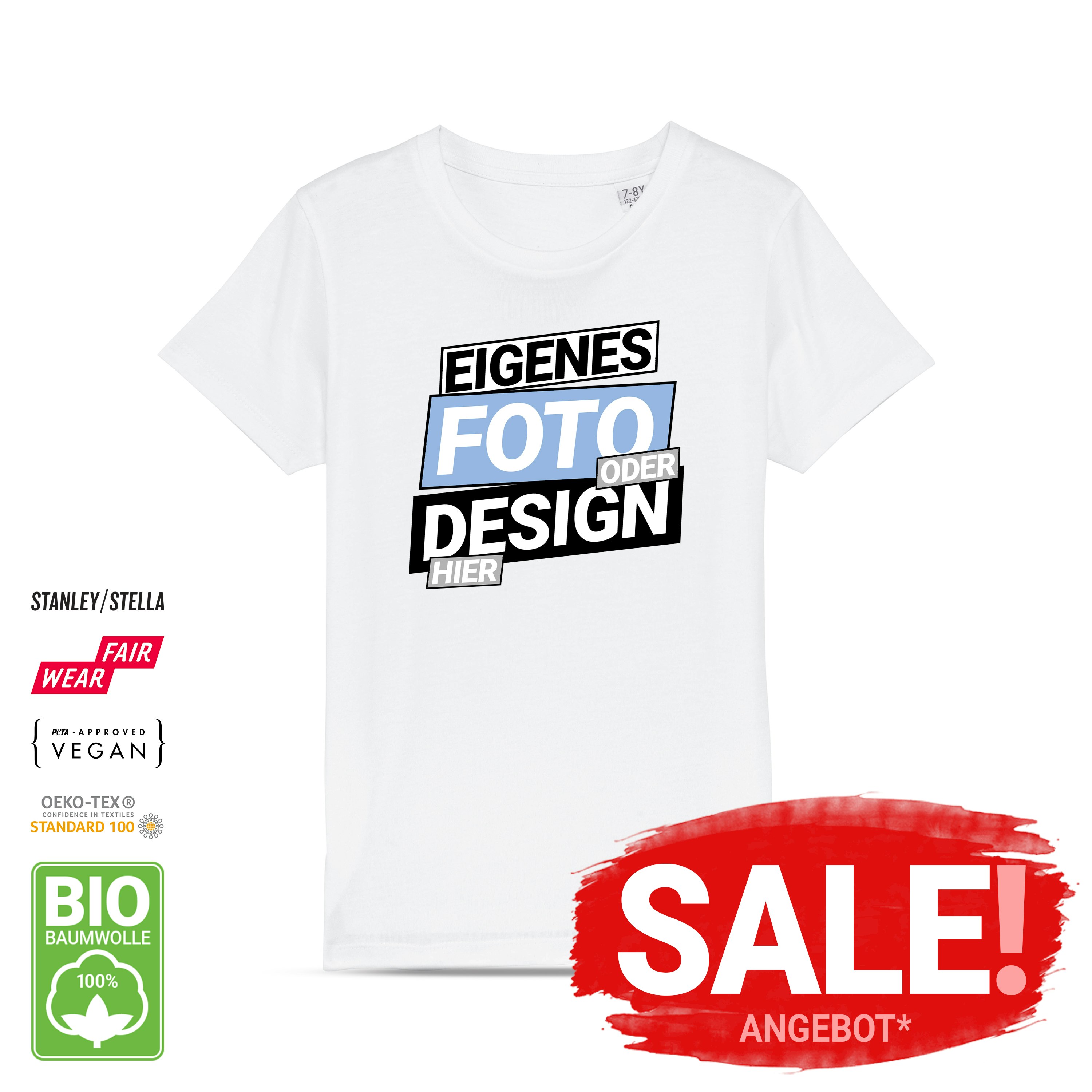 Kinder Bio T-Shirt Weiß