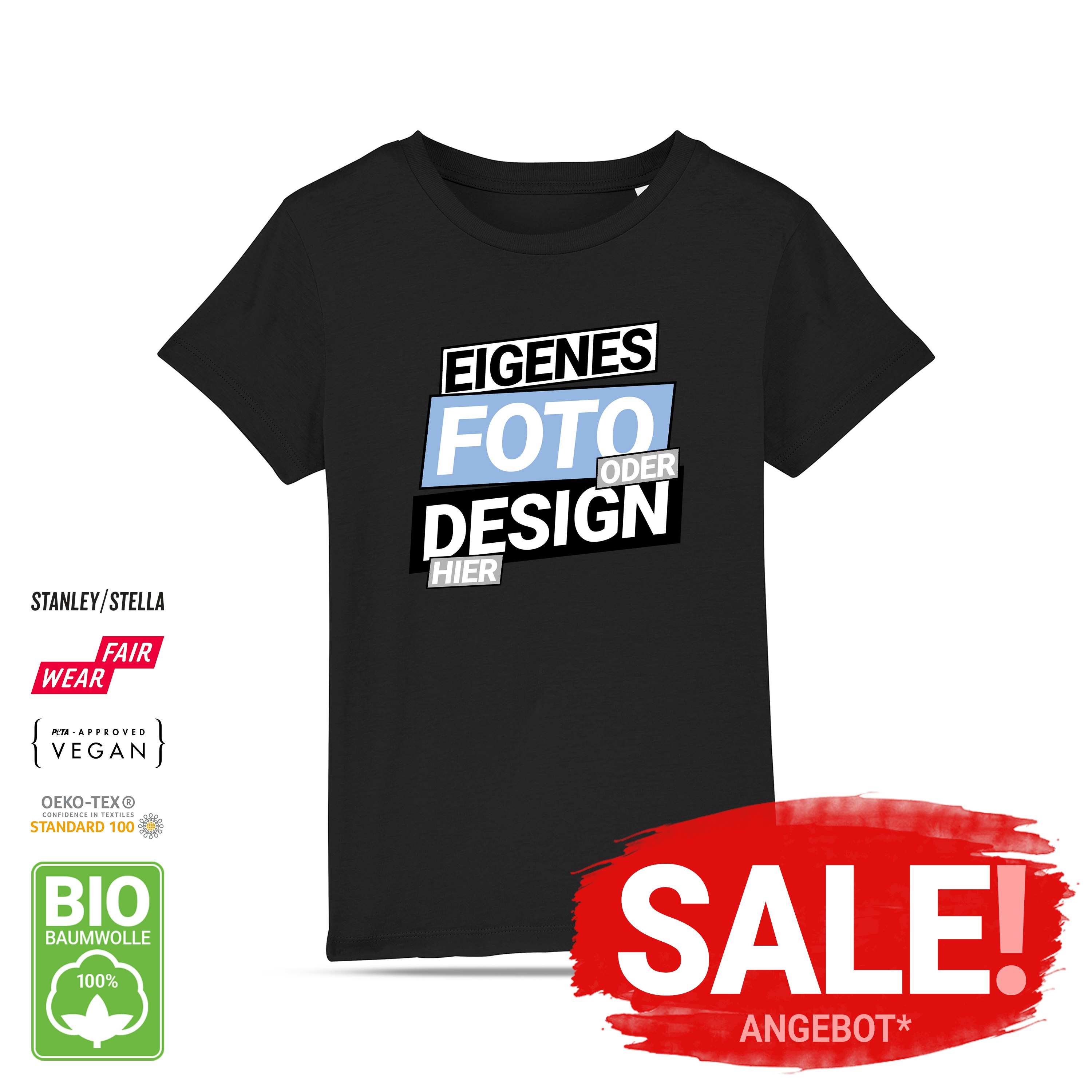 Kinder Bio T-Shirt Schwarz