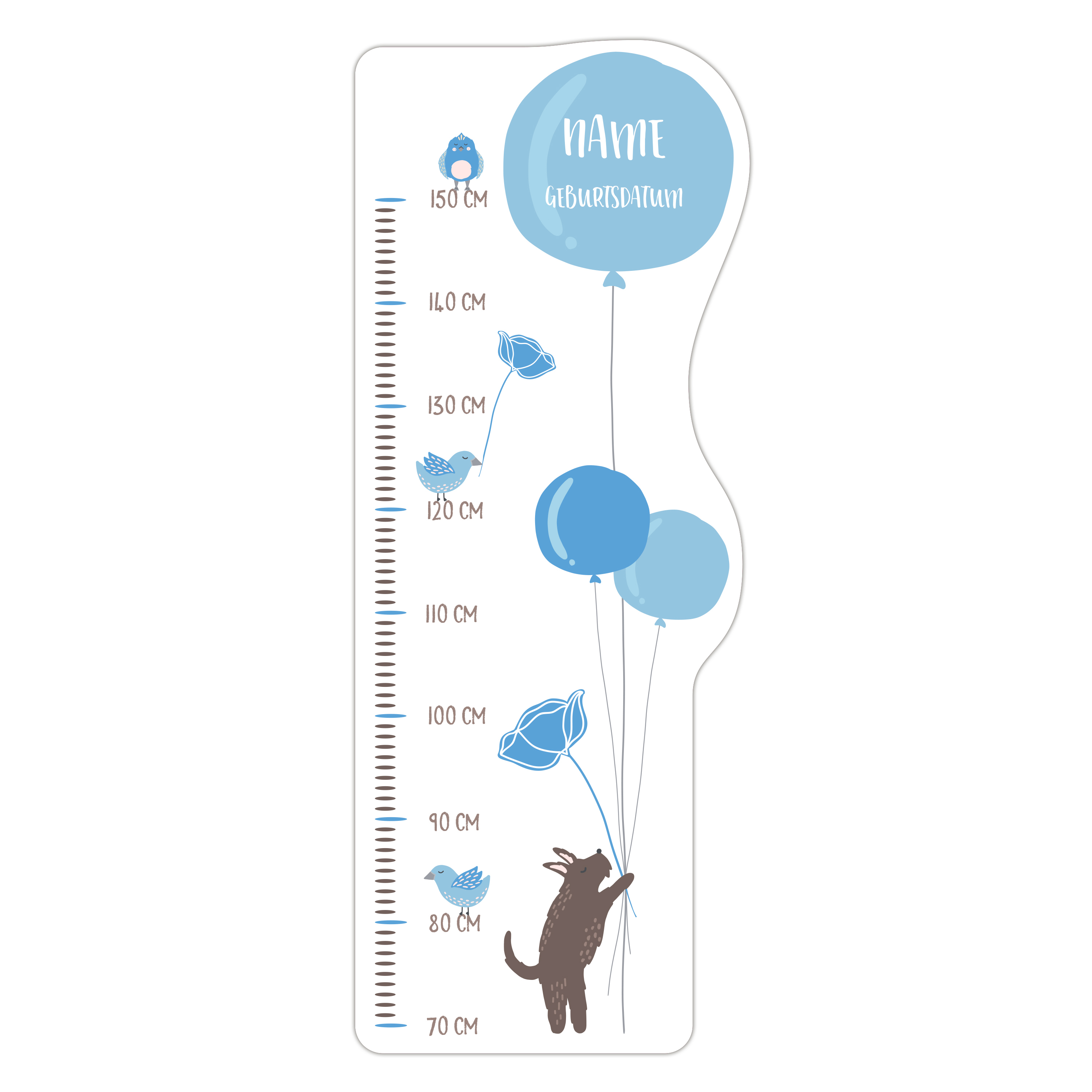 Kindermesslatte Ballons Blau