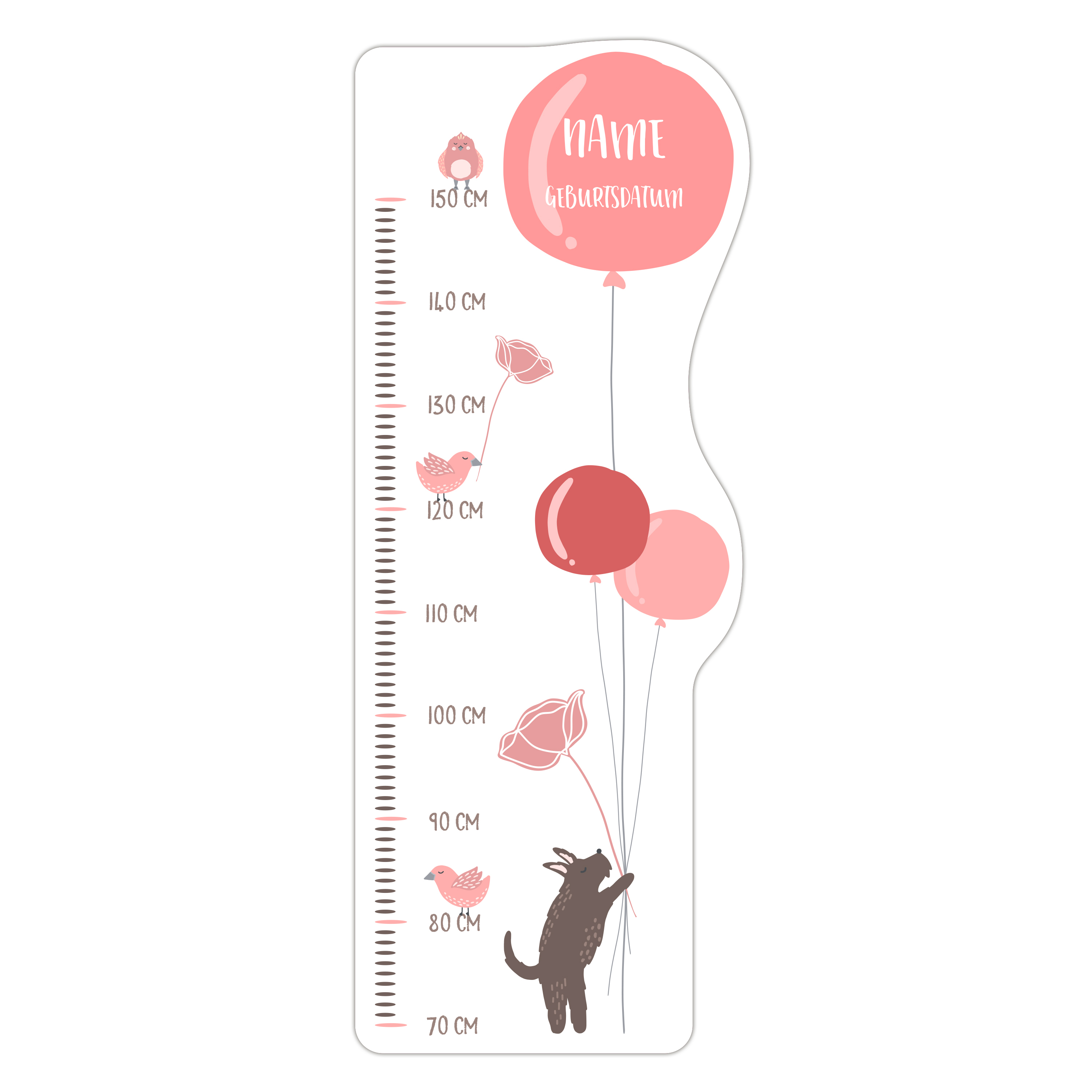 Kindermesslatte Ballons Rosa