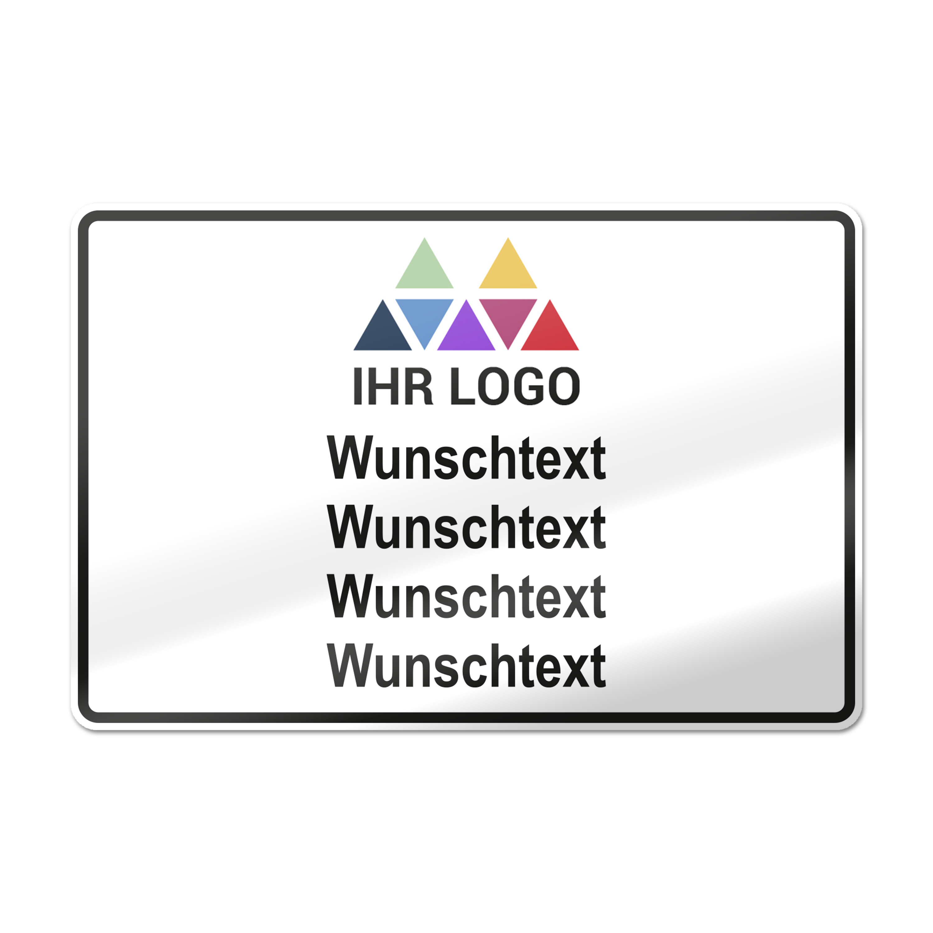 Parkplatzschild Vierzeilig mit Logo