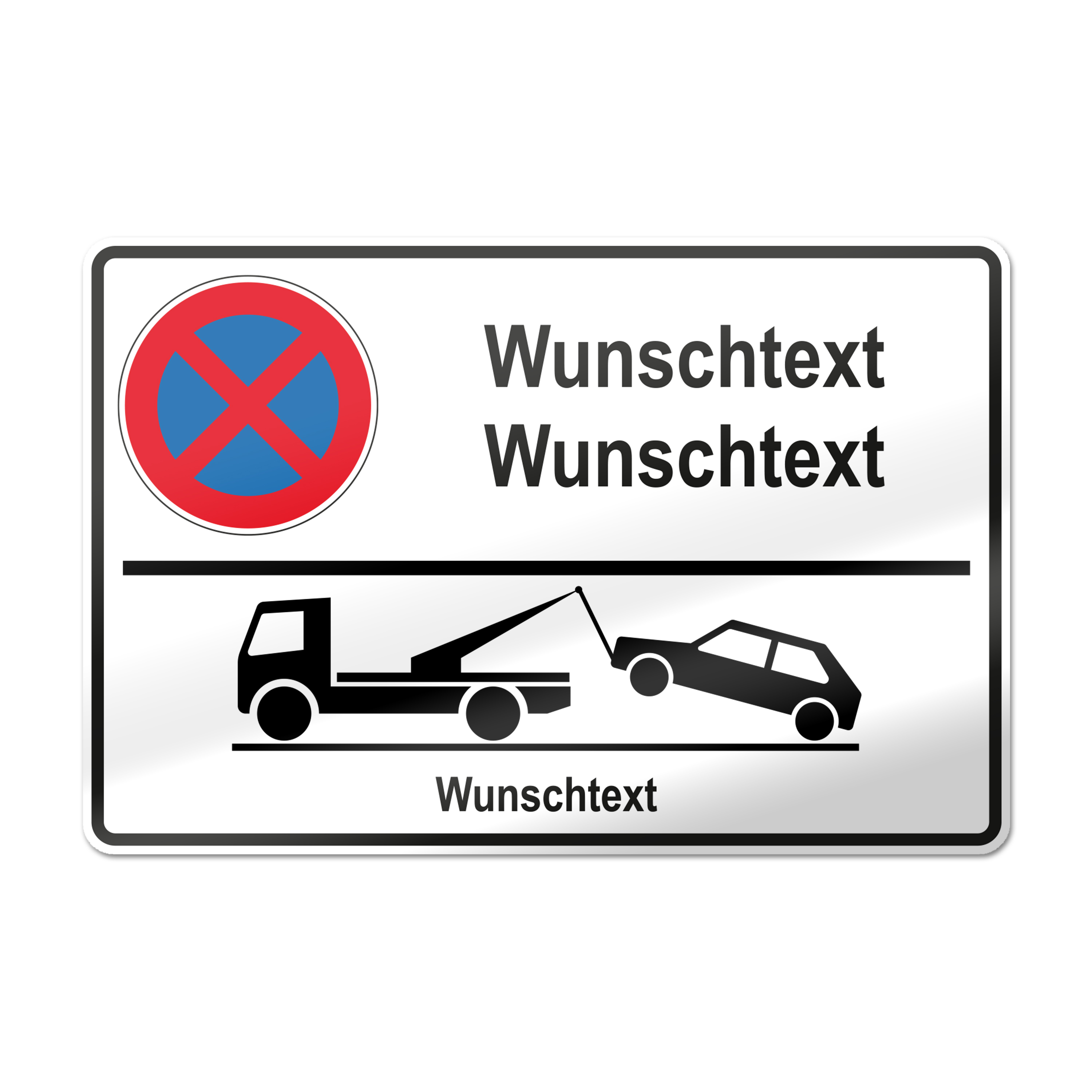 Schild Parkplatz Aufkleber Parkplatzschild selbst gestalten Wunschtext  (Material und Größe: Aufkleber 20x30cm) Detailansicht 