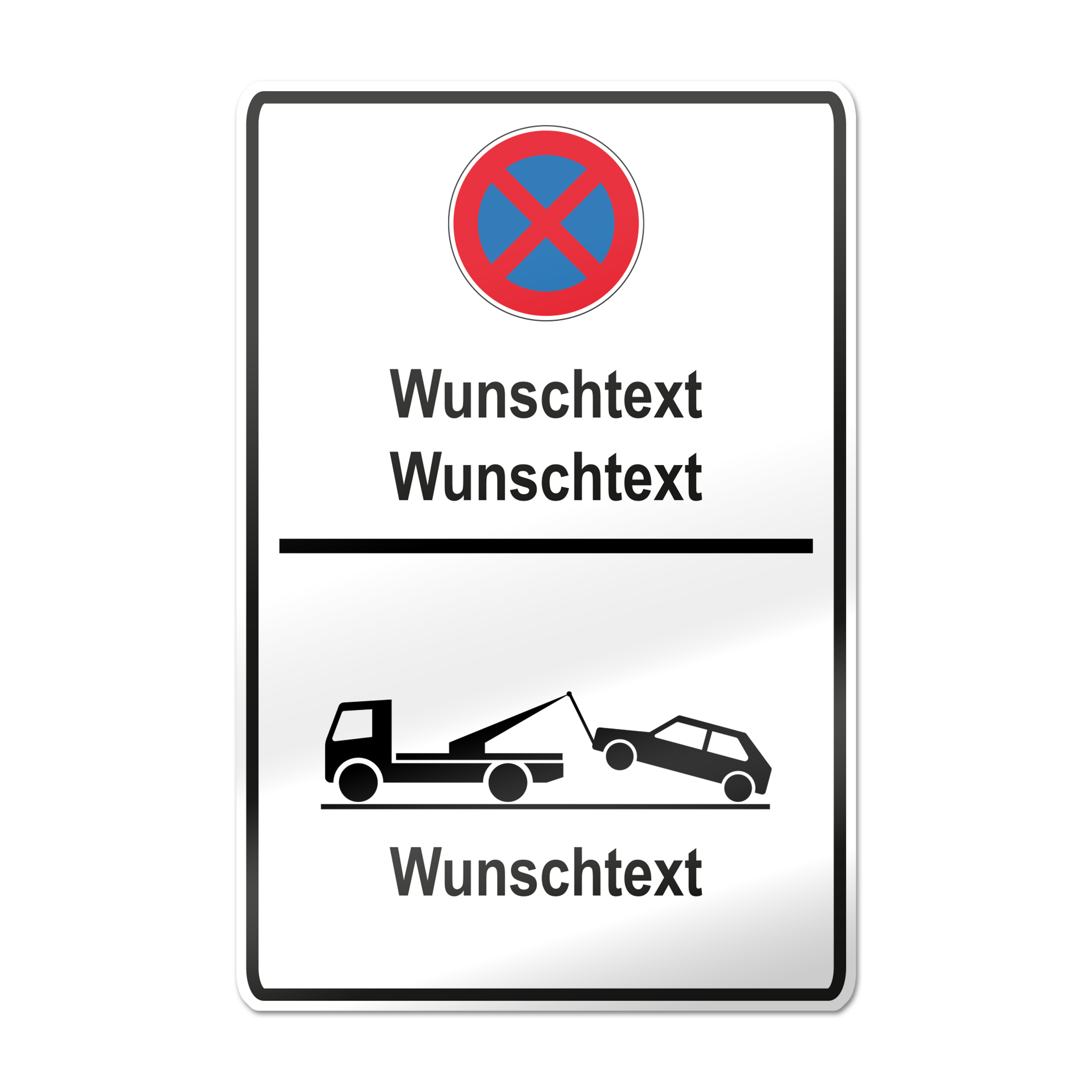 Schild Parkplatz Aufkleber Parkplatzschild selbst gestalten Wunschtext  (Material und Größe: Aufkleber 20x30cm) Detailansicht 