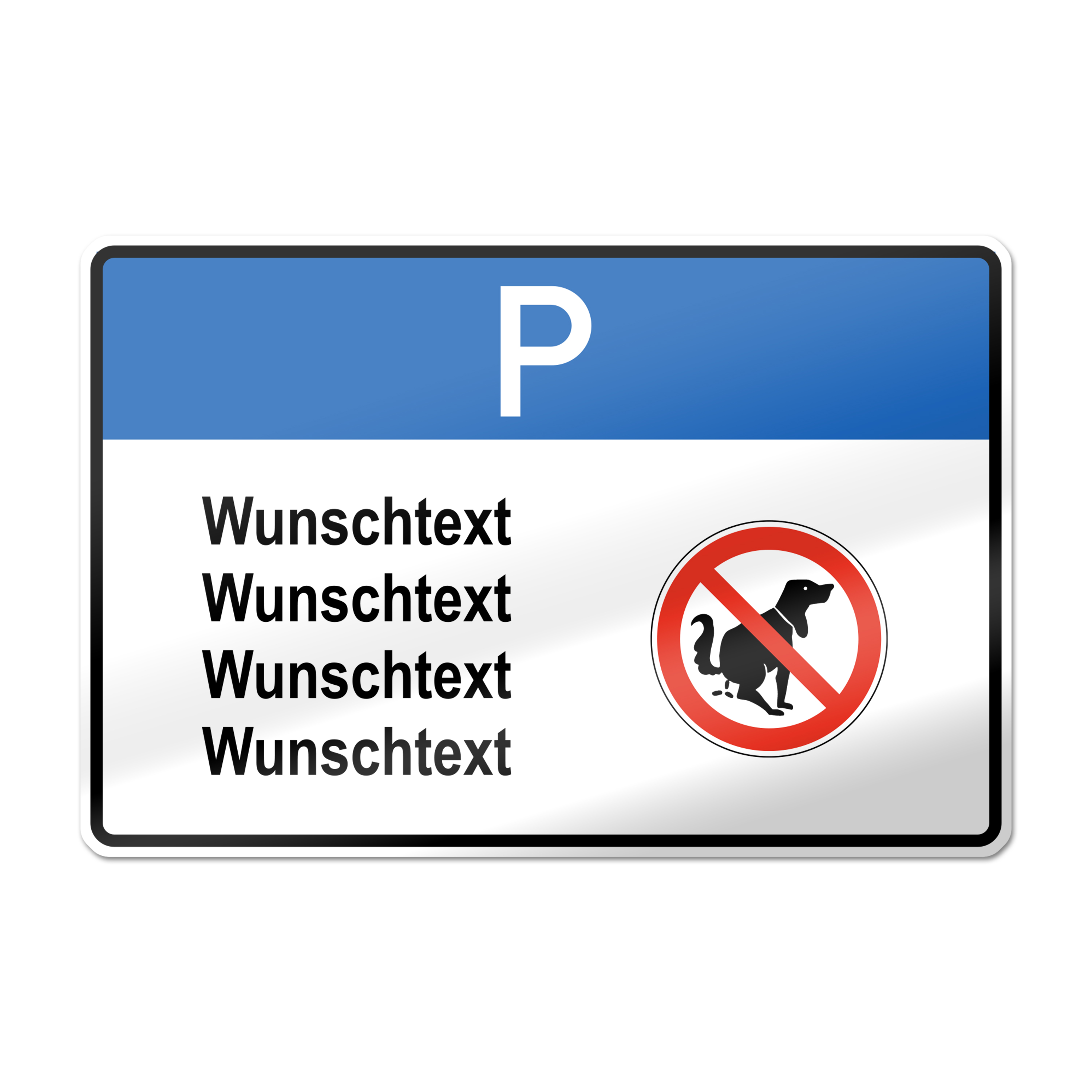 Parkplatzschild Vierzeilig