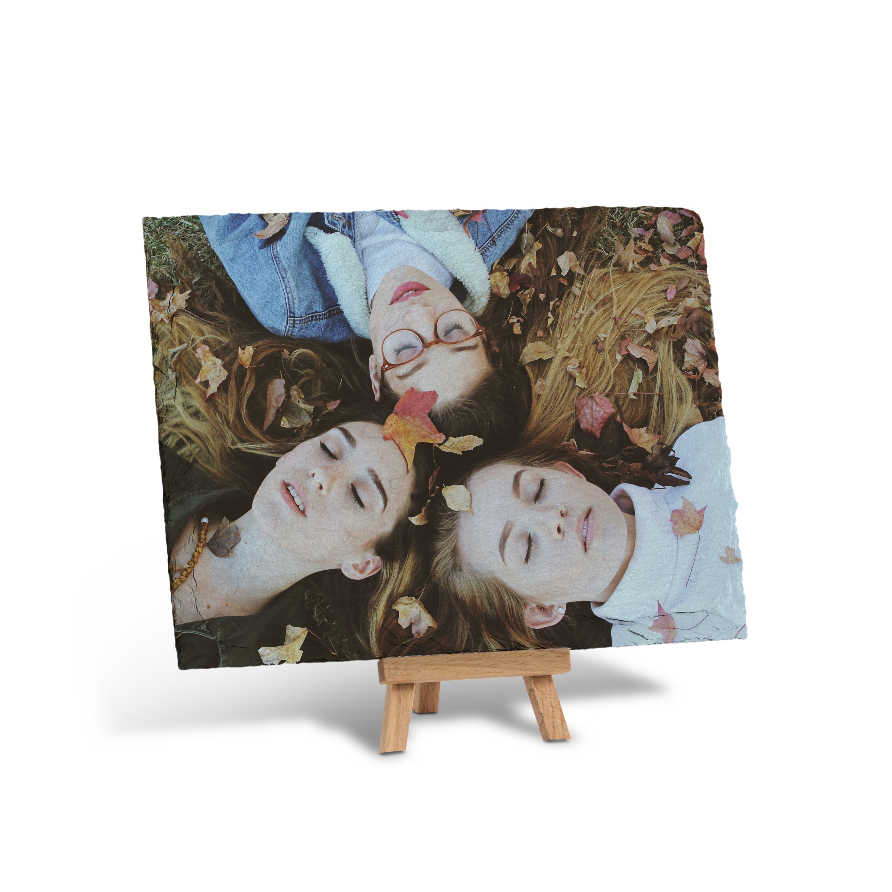 Schieferplatte mit Staffelei 20 cm x 15 cm