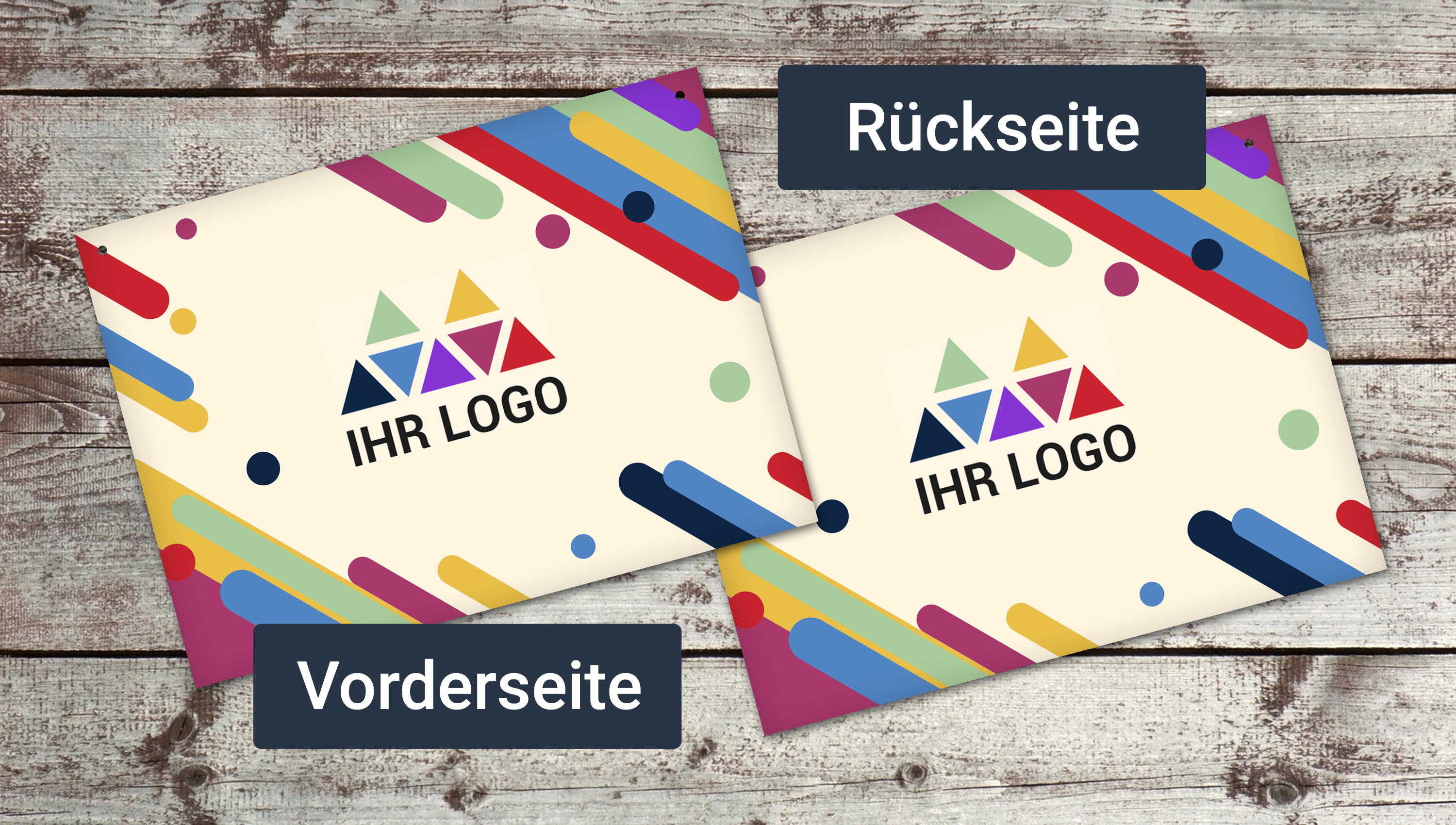 Dekohänger für Ihr Unternehmen 1-seitig oder beidseitig bedruckt