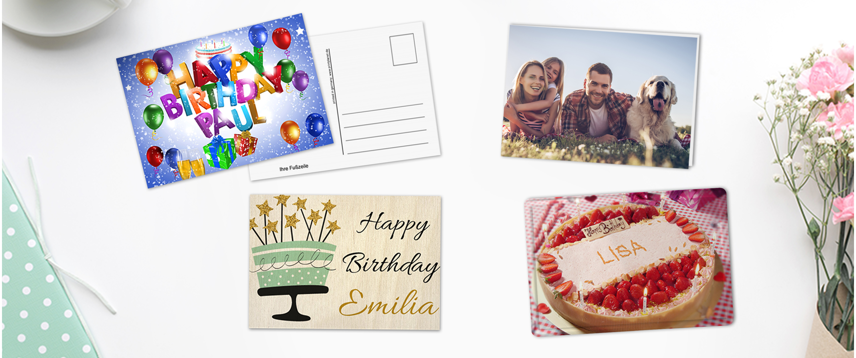 Post- und Klappkarten mit Hochglanz-Oberfläche zu allen Anlässen