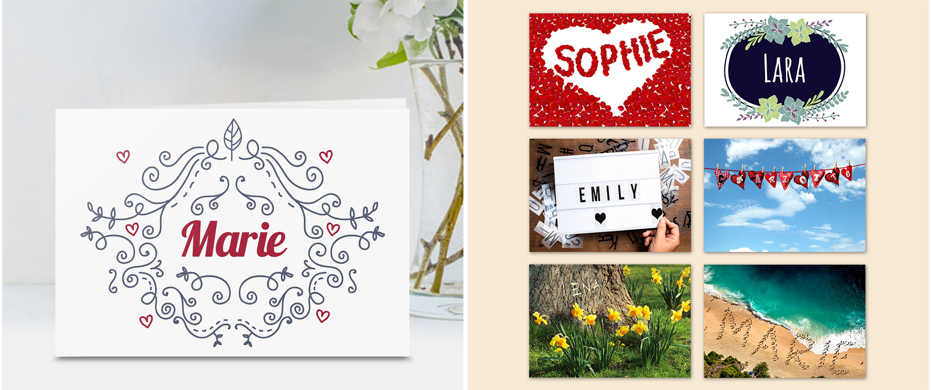 Kommunionskarten mit Wunsch-Namen